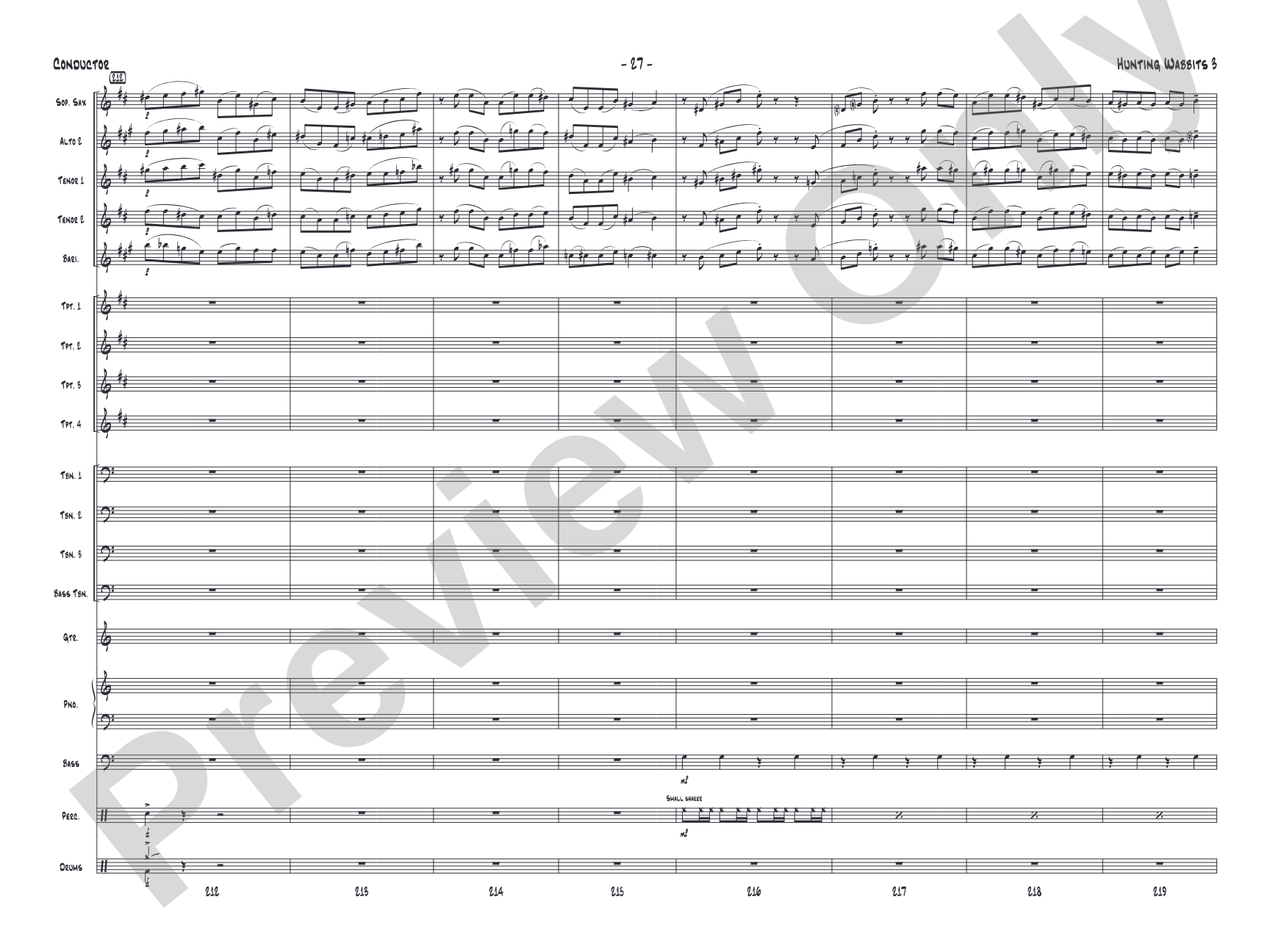 Hunting Wabbits 3 (Get Off My Lawn): Jazz Ensemble Conductor Score & Parts