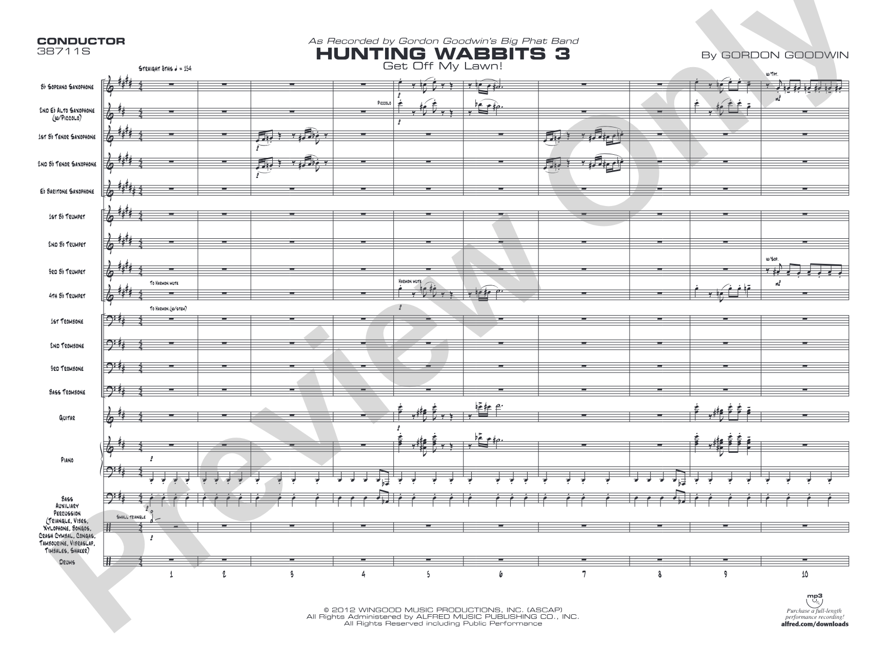 Hunting Wabbits 3 (Get Off My Lawn): Jazz Ensemble Conductor Score & Parts