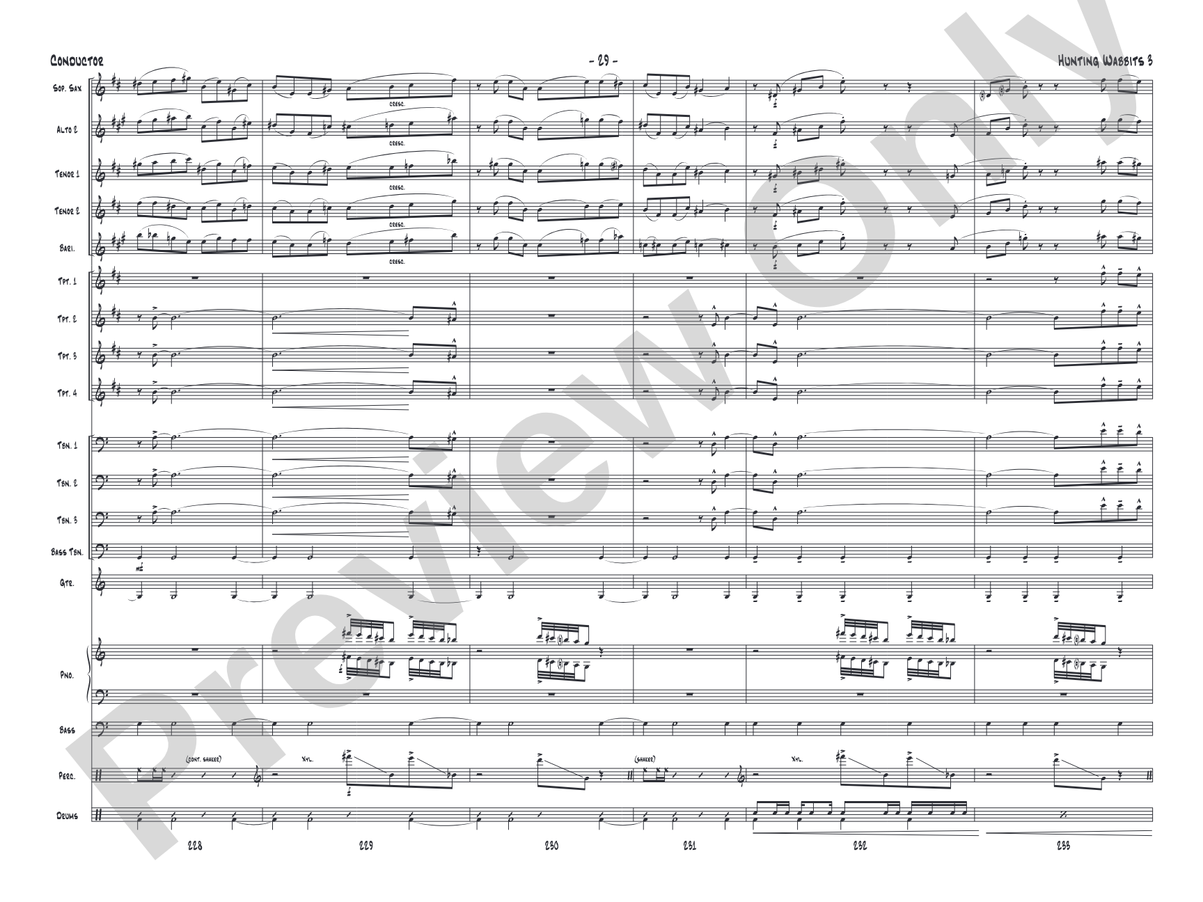 Hunting Wabbits 3 (Get Off My Lawn): Jazz Ensemble Conductor Score & Parts
