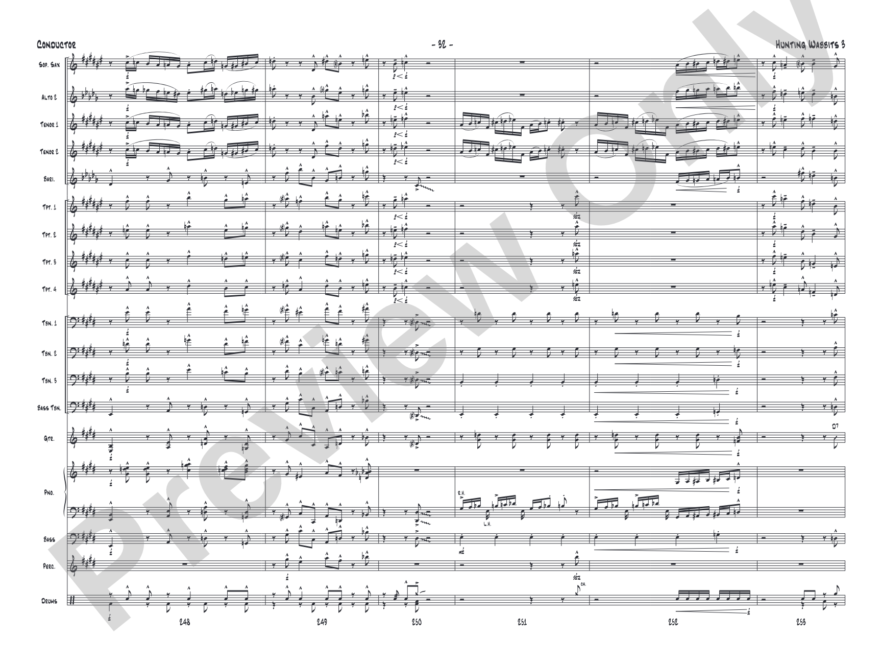 Hunting Wabbits 3 (Get Off My Lawn): Jazz Ensemble Conductor Score & Parts