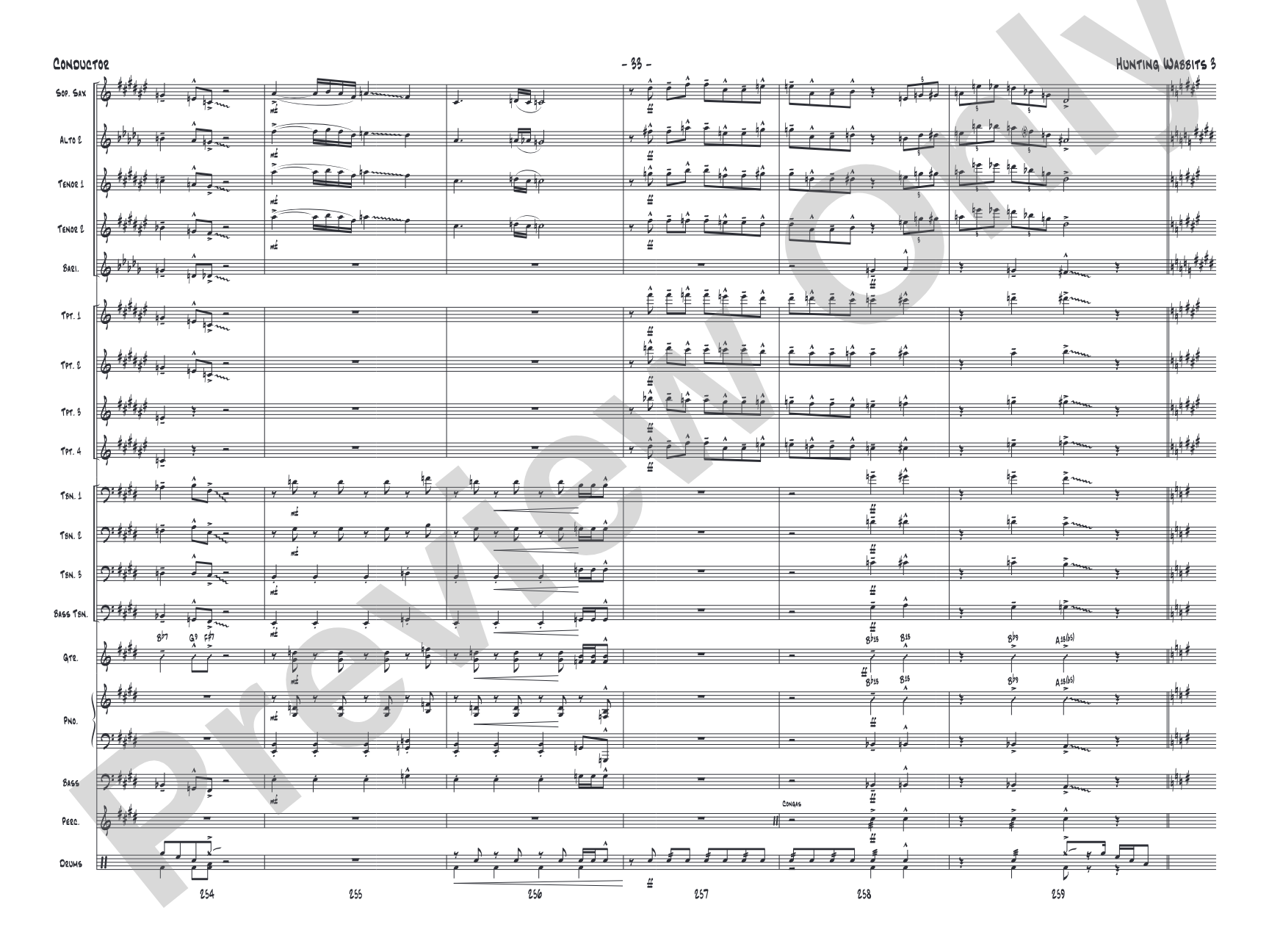 Hunting Wabbits 3 (Get Off My Lawn): Jazz Ensemble Conductor Score & Parts