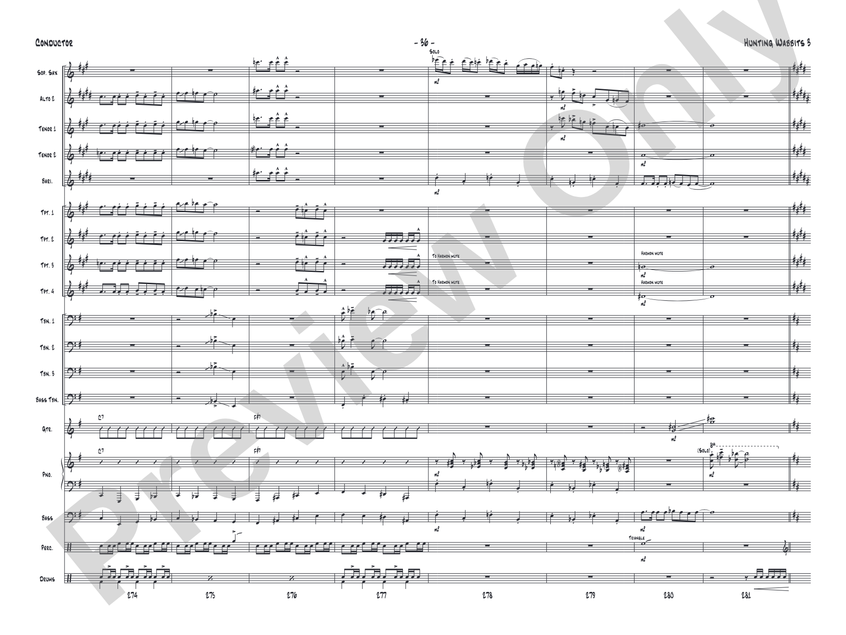 Hunting Wabbits 3 (Get Off My Lawn): Jazz Ensemble Conductor Score & Parts