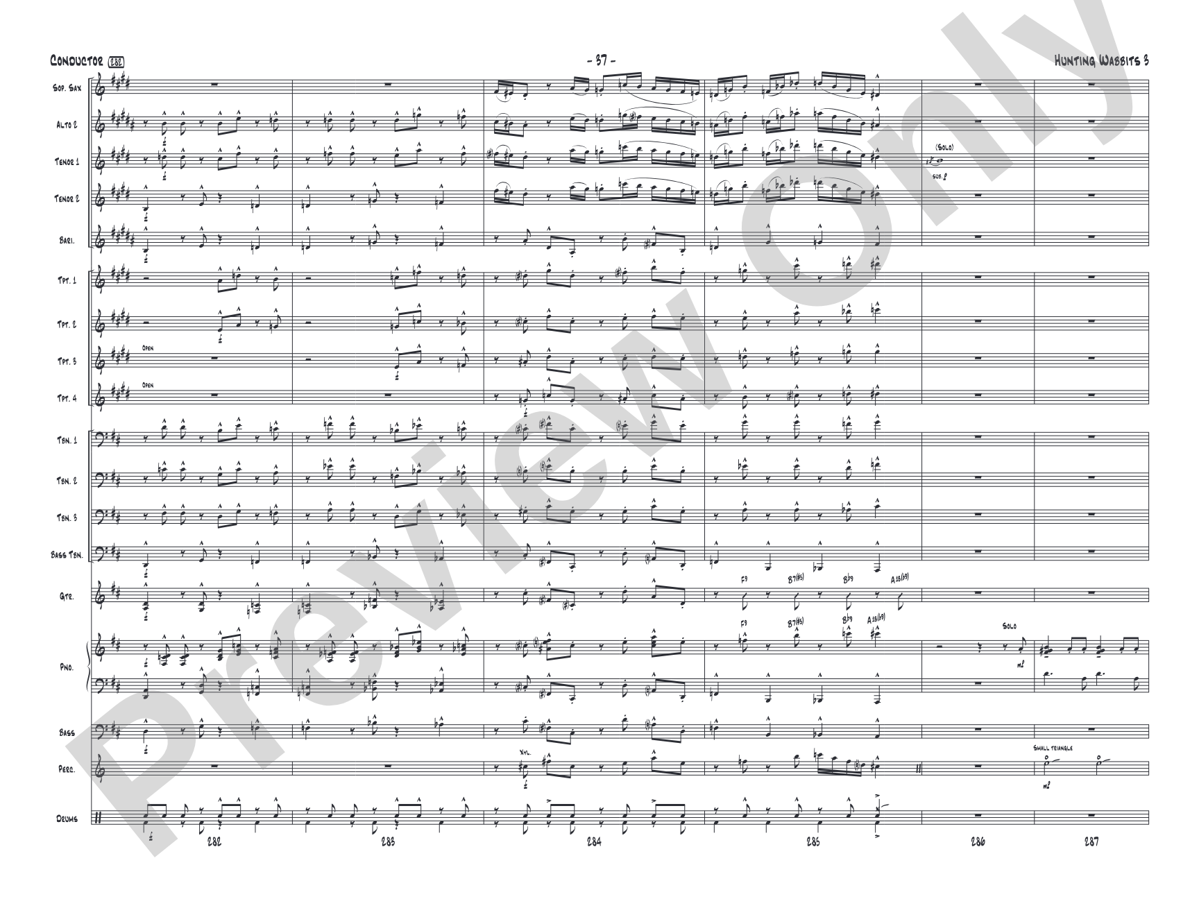 Hunting Wabbits 3 (Get Off My Lawn): Jazz Ensemble Conductor Score & Parts