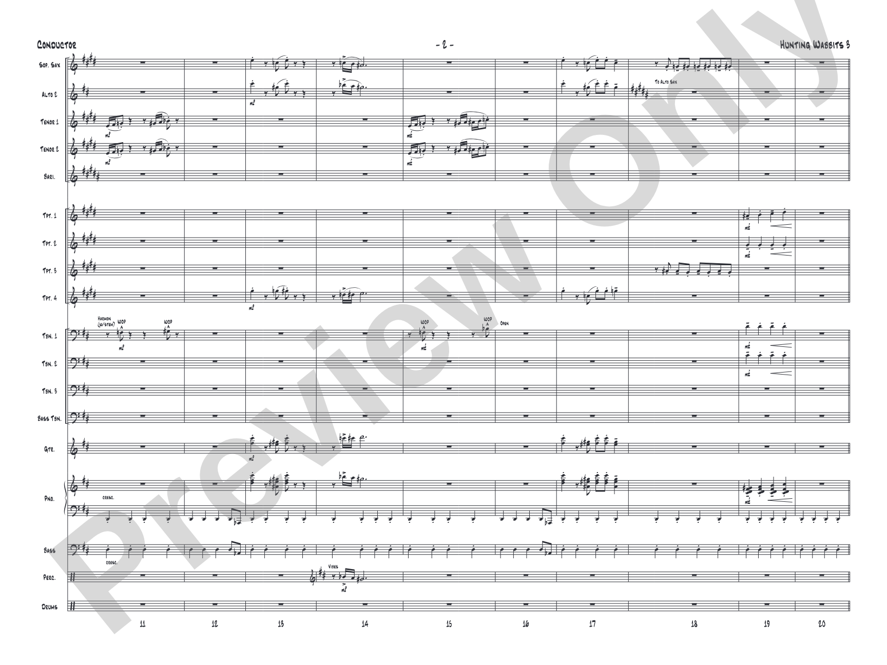 Hunting Wabbits 3 (Get Off My Lawn): Jazz Ensemble Conductor Score & Parts