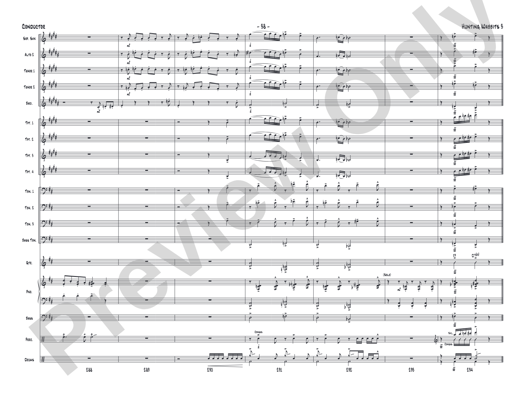 Hunting Wabbits 3 (Get Off My Lawn): Jazz Ensemble Conductor Score & Parts