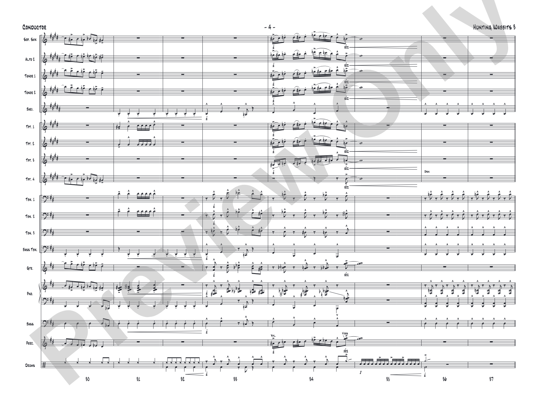 Hunting Wabbits 3 (Get Off My Lawn): Jazz Ensemble Conductor Score & Parts
