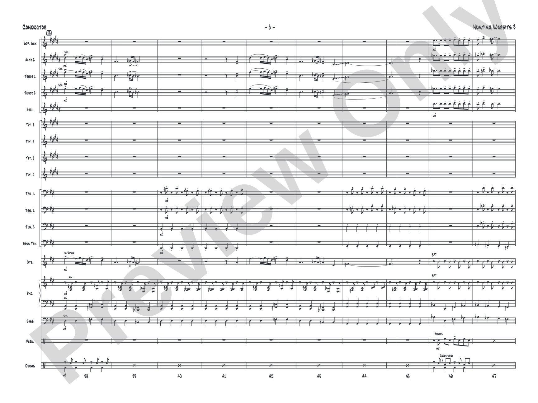 Hunting Wabbits 3 (Get Off My Lawn): Jazz Ensemble Conductor Score & Parts