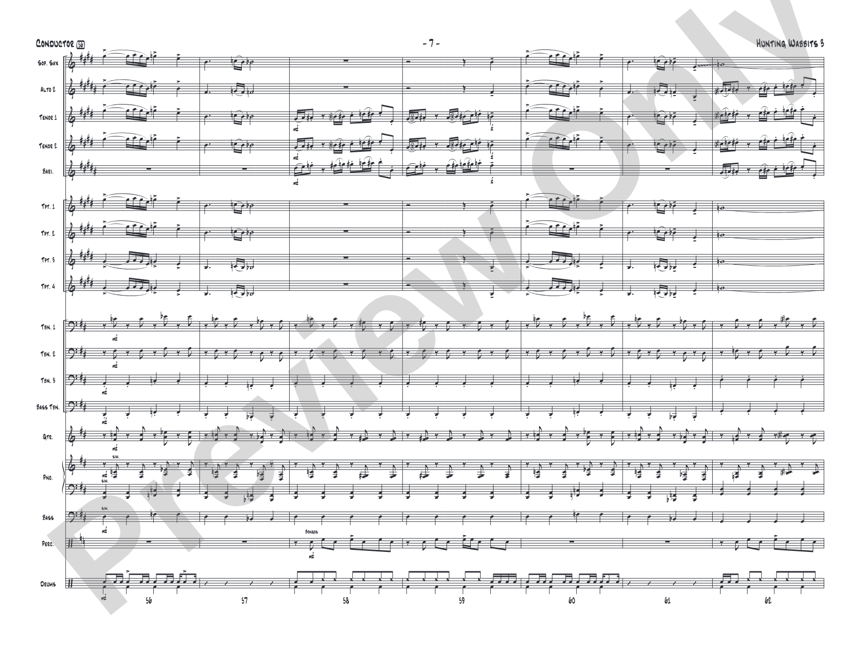 Hunting Wabbits 3 (Get Off My Lawn): Jazz Ensemble Conductor Score & Parts