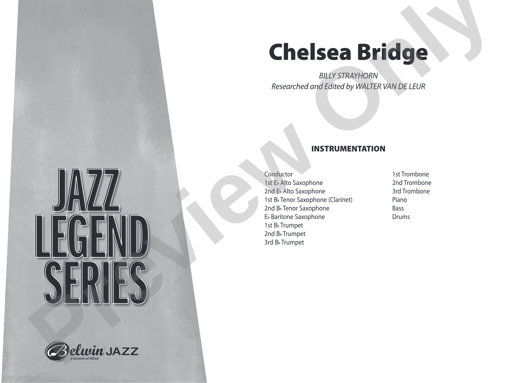 Chelsea Bridge: Jazz Ensemble Conductor Score & Parts