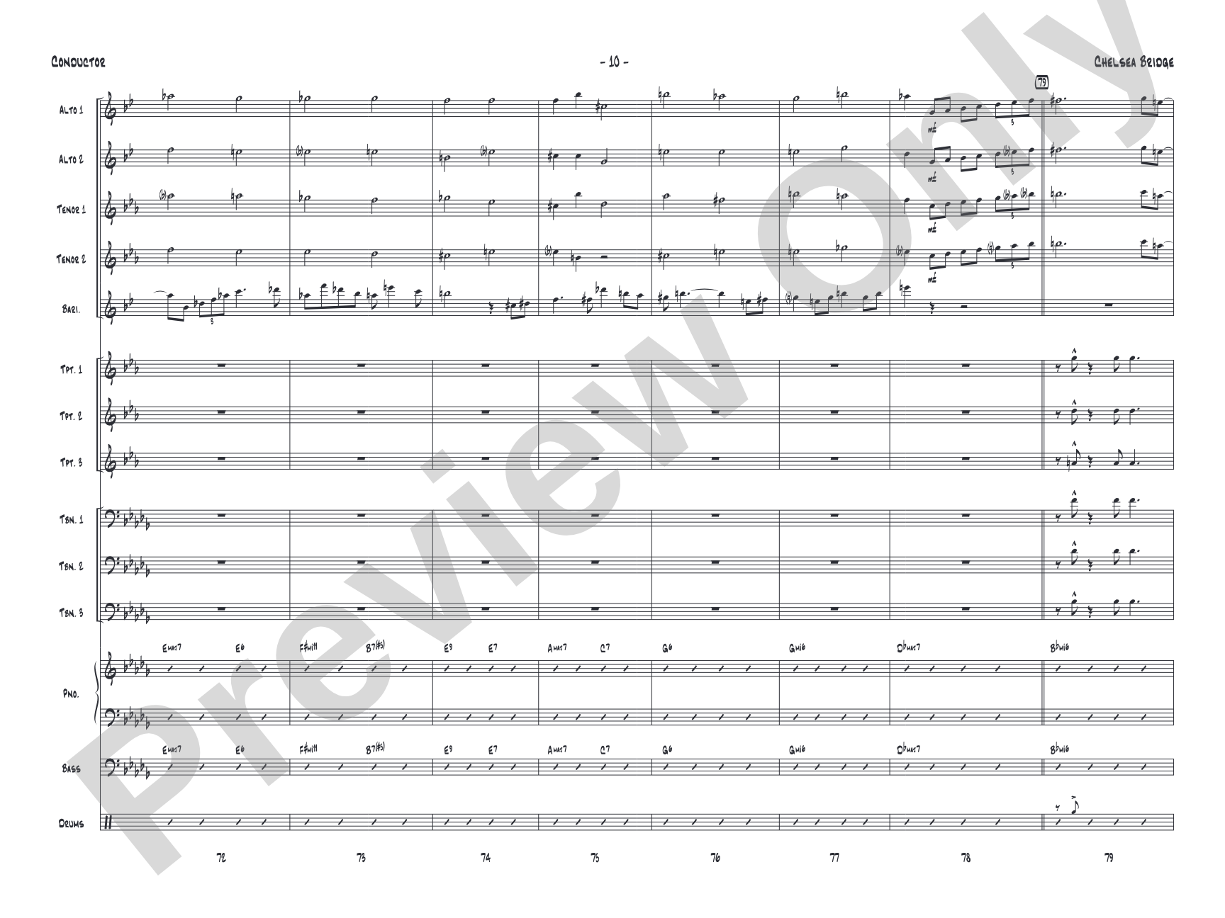 Chelsea Bridge: Jazz Ensemble Conductor Score & Parts