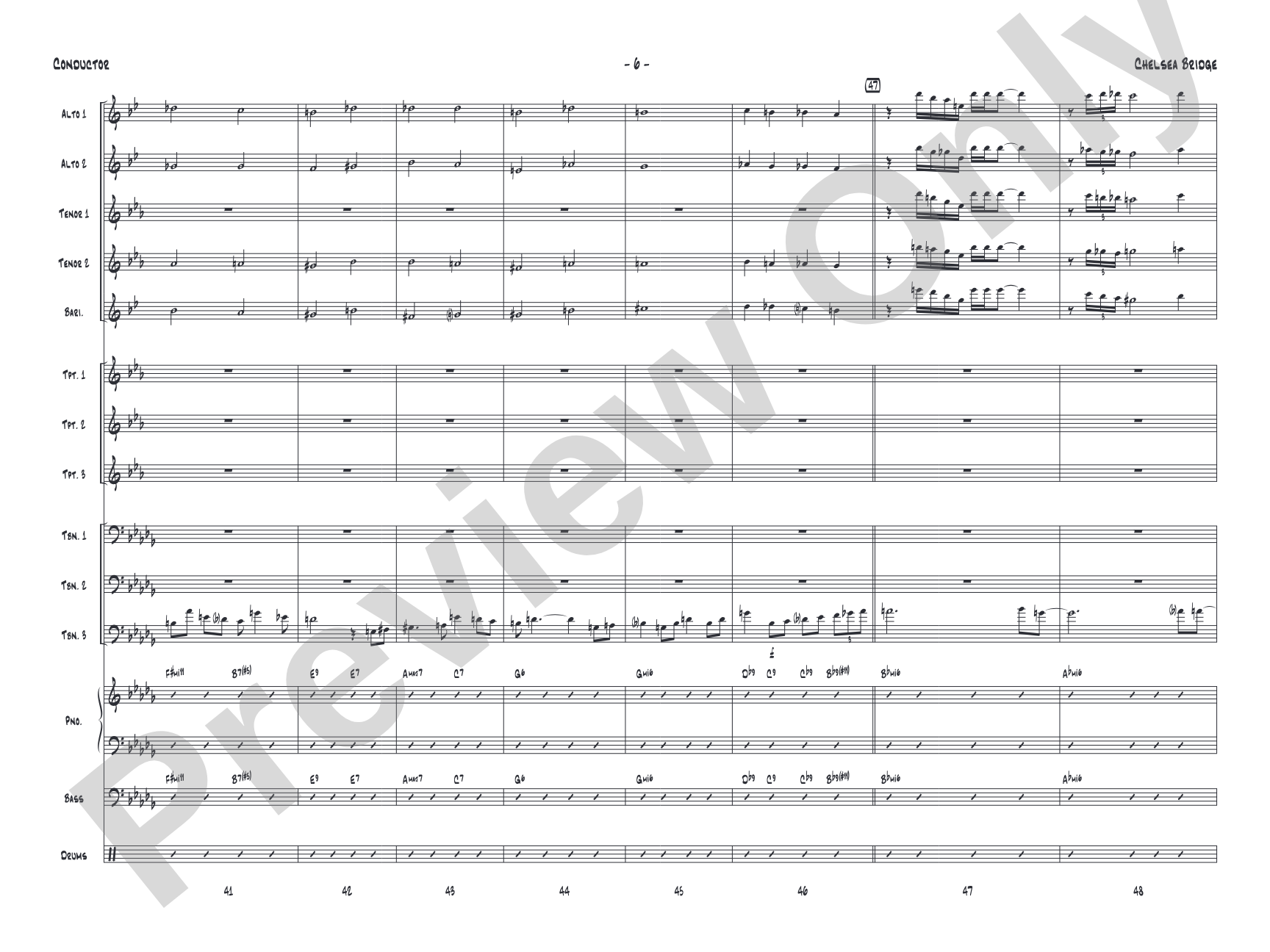 Chelsea Bridge: Jazz Ensemble Conductor Score & Parts