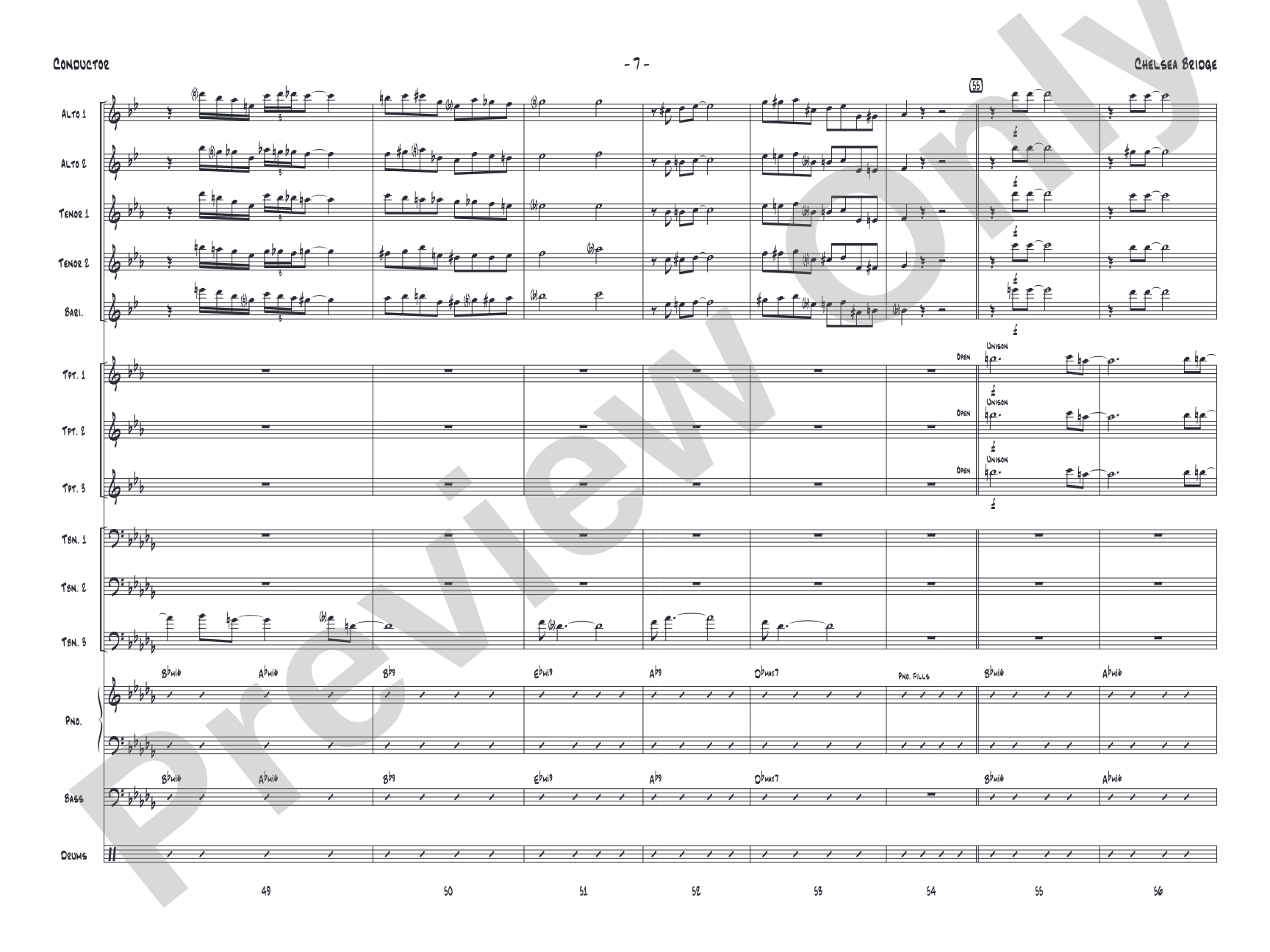 Chelsea Bridge: Jazz Ensemble Conductor Score & Parts