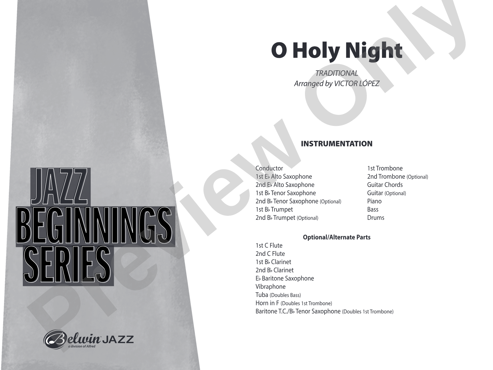 O Holy Night: Jazz Ensemble Conductor Score & Parts