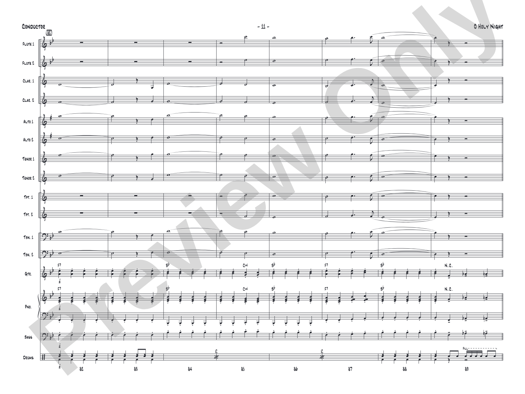 O Holy Night: Jazz Ensemble Conductor Score & Parts