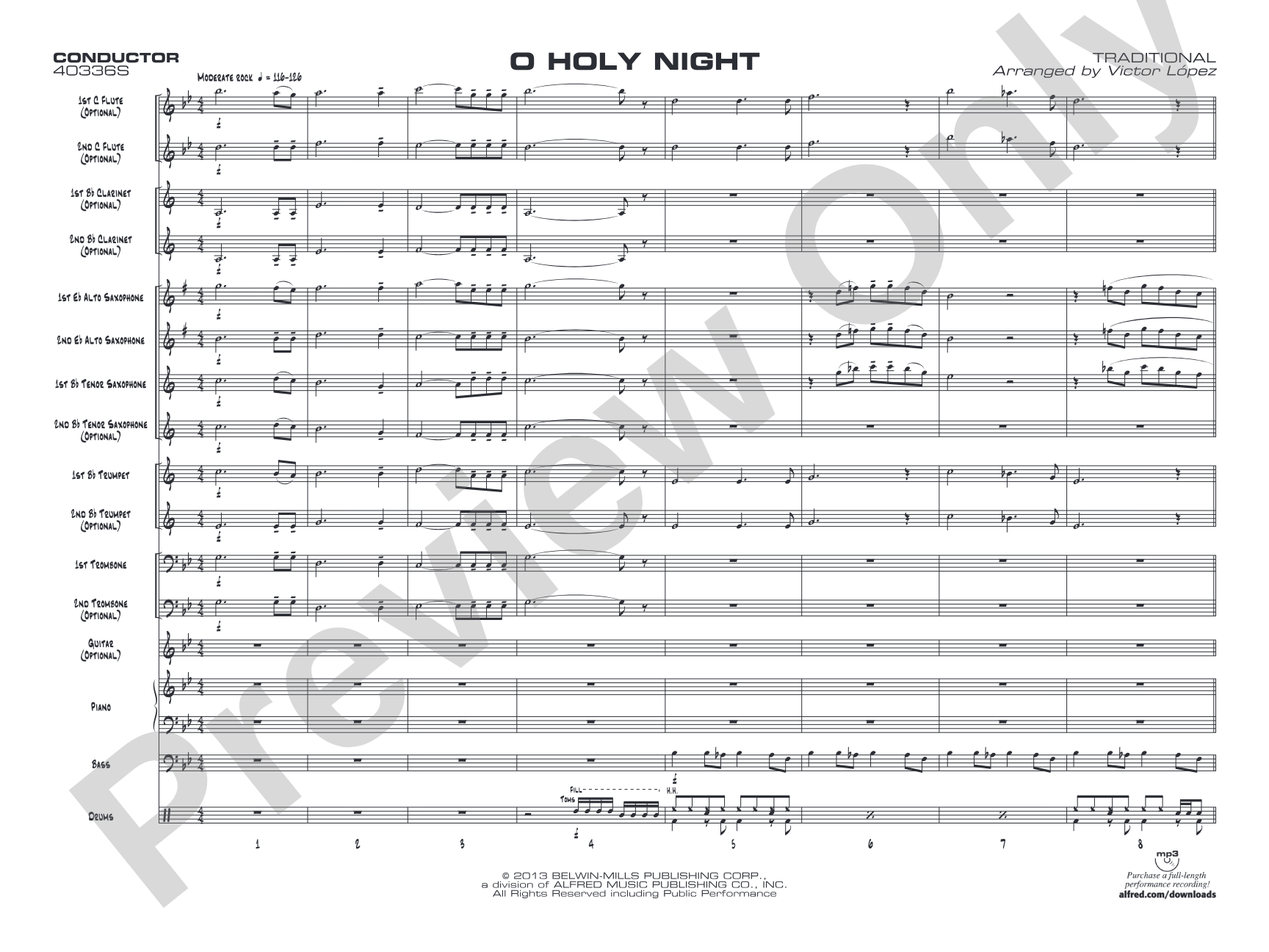 O Holy Night: Jazz Ensemble Conductor Score & Parts