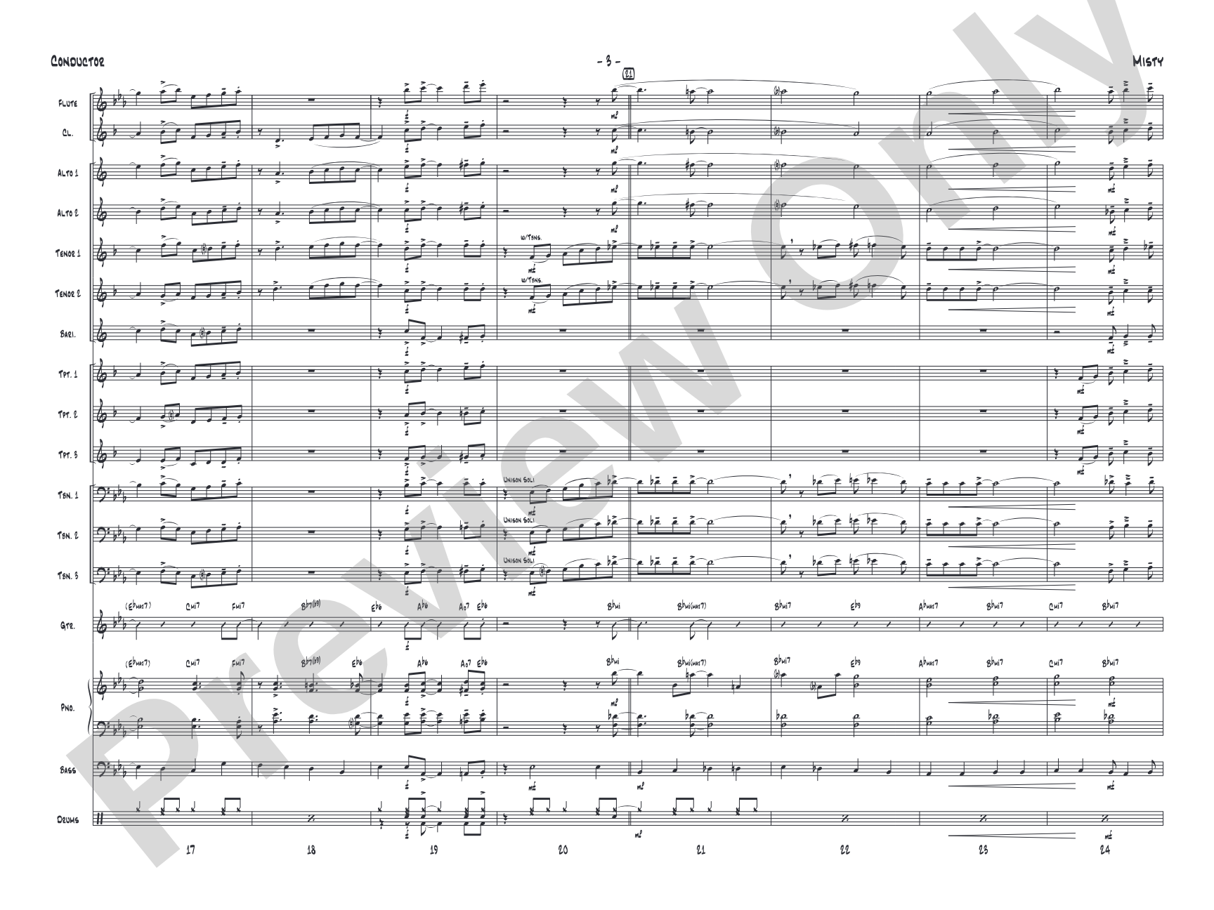 Misty: Jazz Ensemble Conductor Score & Parts