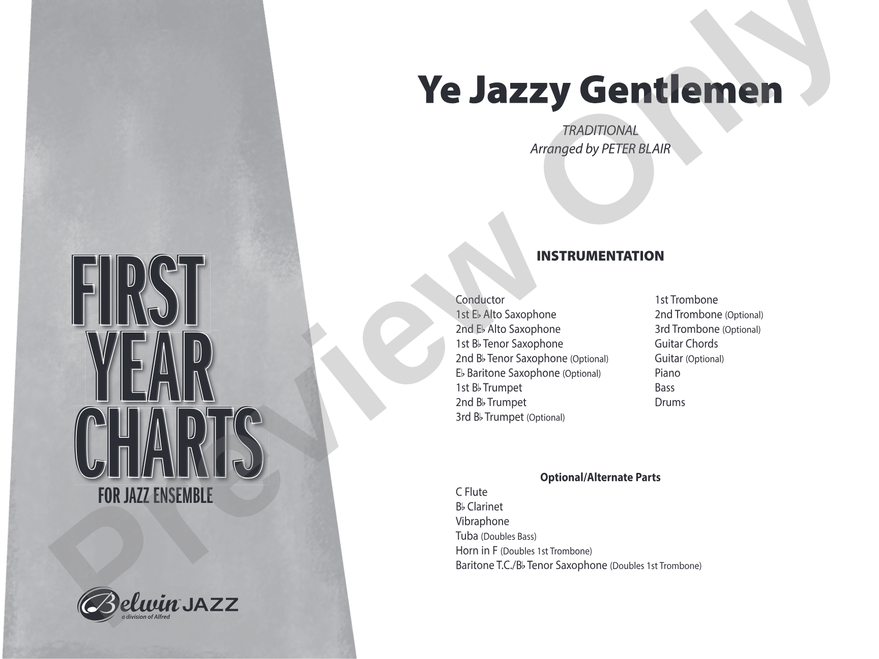 Ye Jazzy Gentlemen: Jazz Ensemble Conductor Score & Parts
