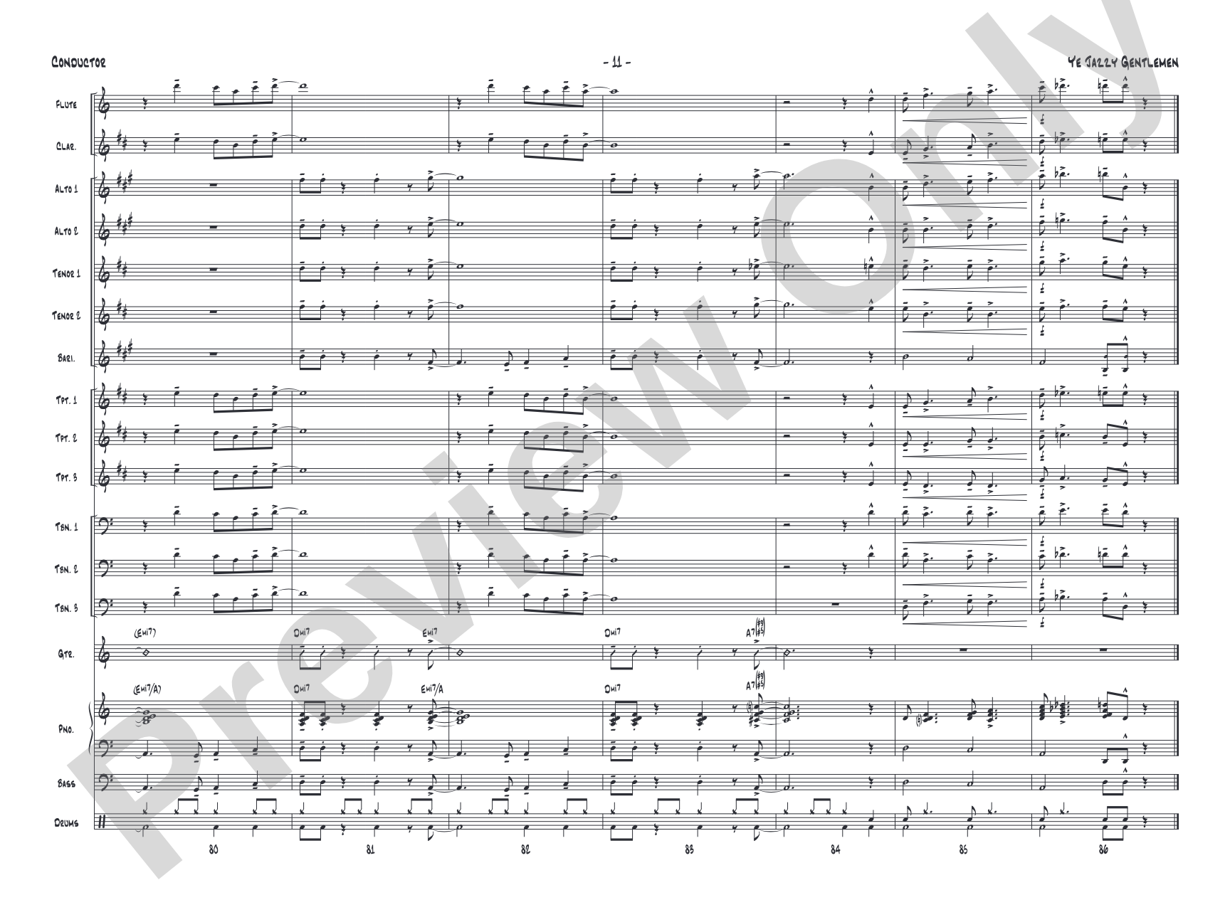 Ye Jazzy Gentlemen: Jazz Ensemble Conductor Score & Parts