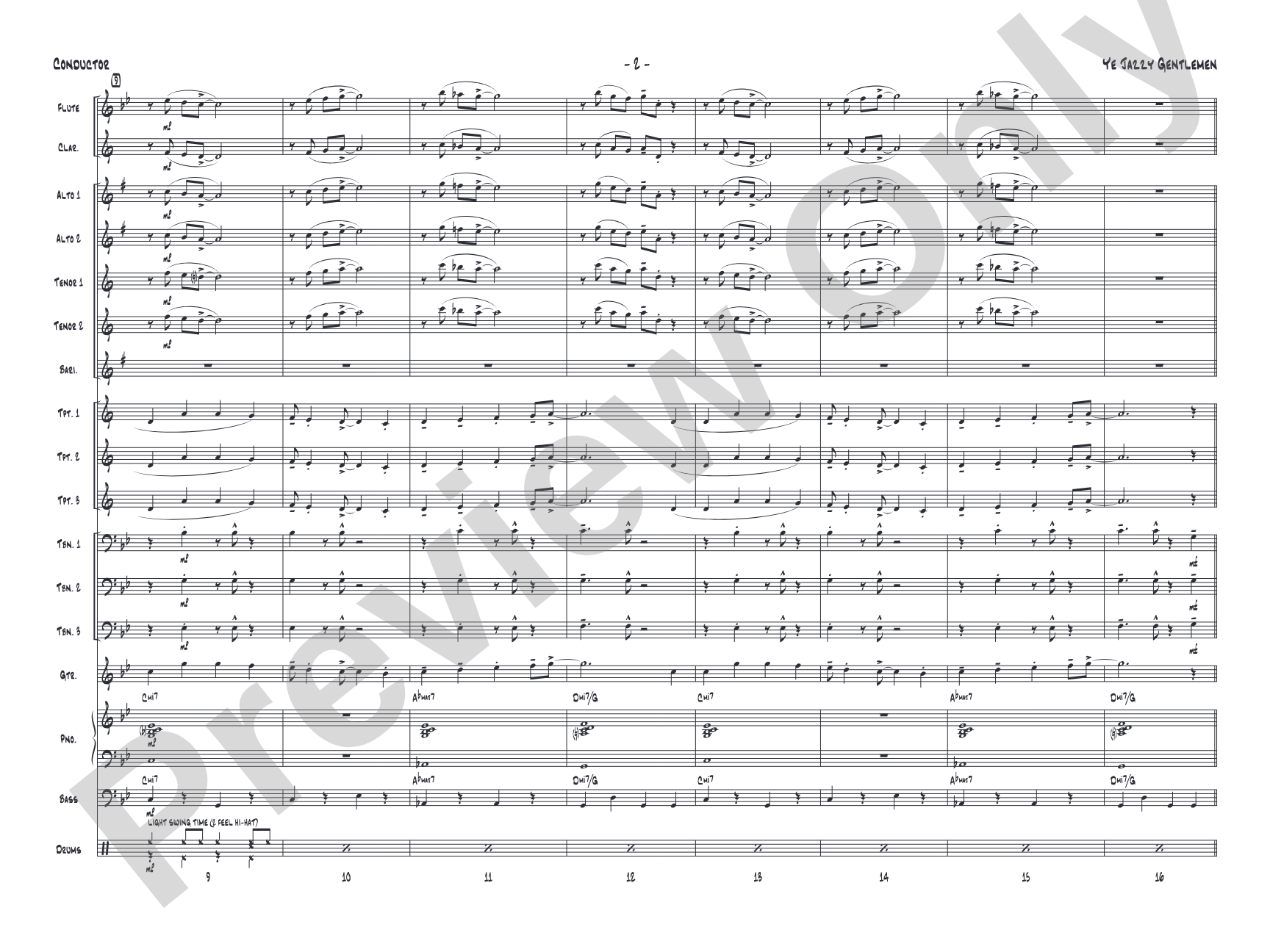 Ye Jazzy Gentlemen: Jazz Ensemble Conductor Score & Parts