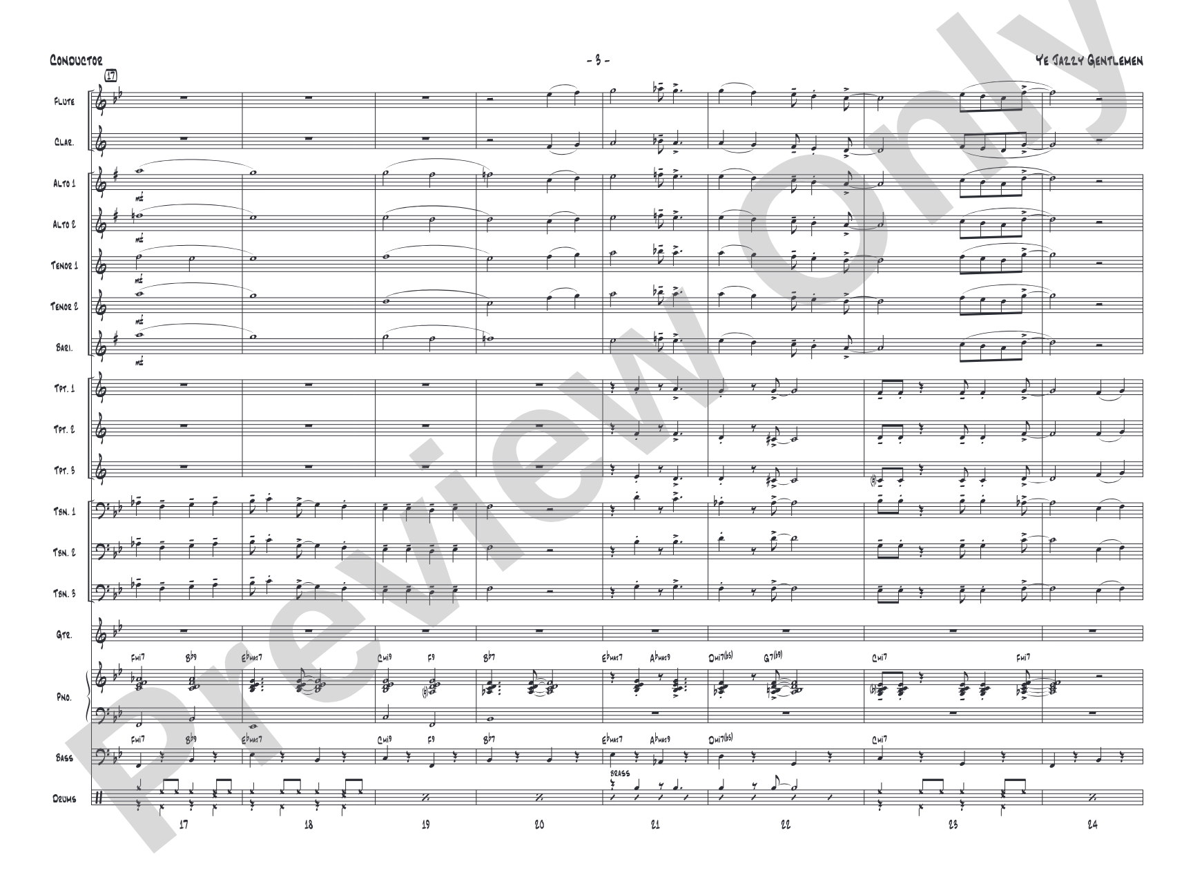 Ye Jazzy Gentlemen: Jazz Ensemble Conductor Score & Parts