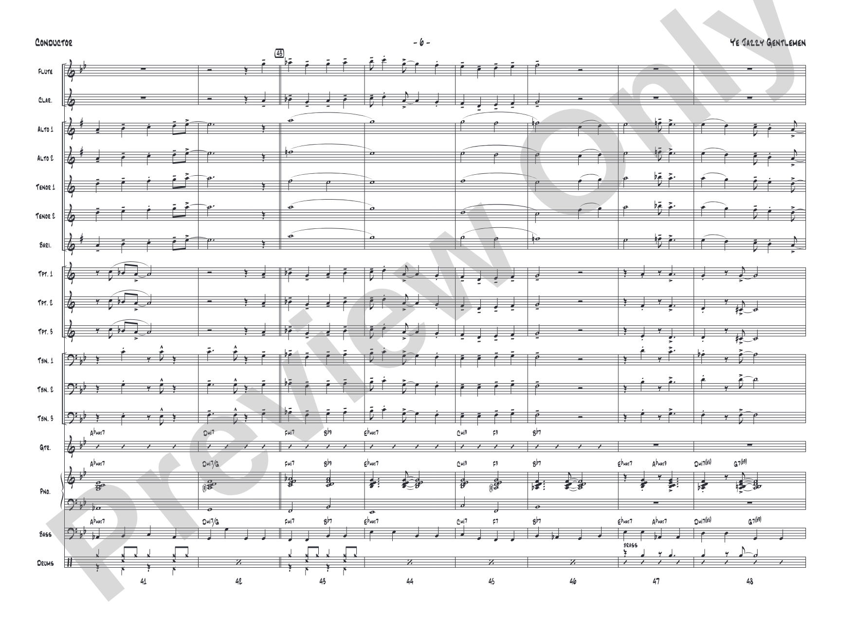 Ye Jazzy Gentlemen: Jazz Ensemble Conductor Score & Parts