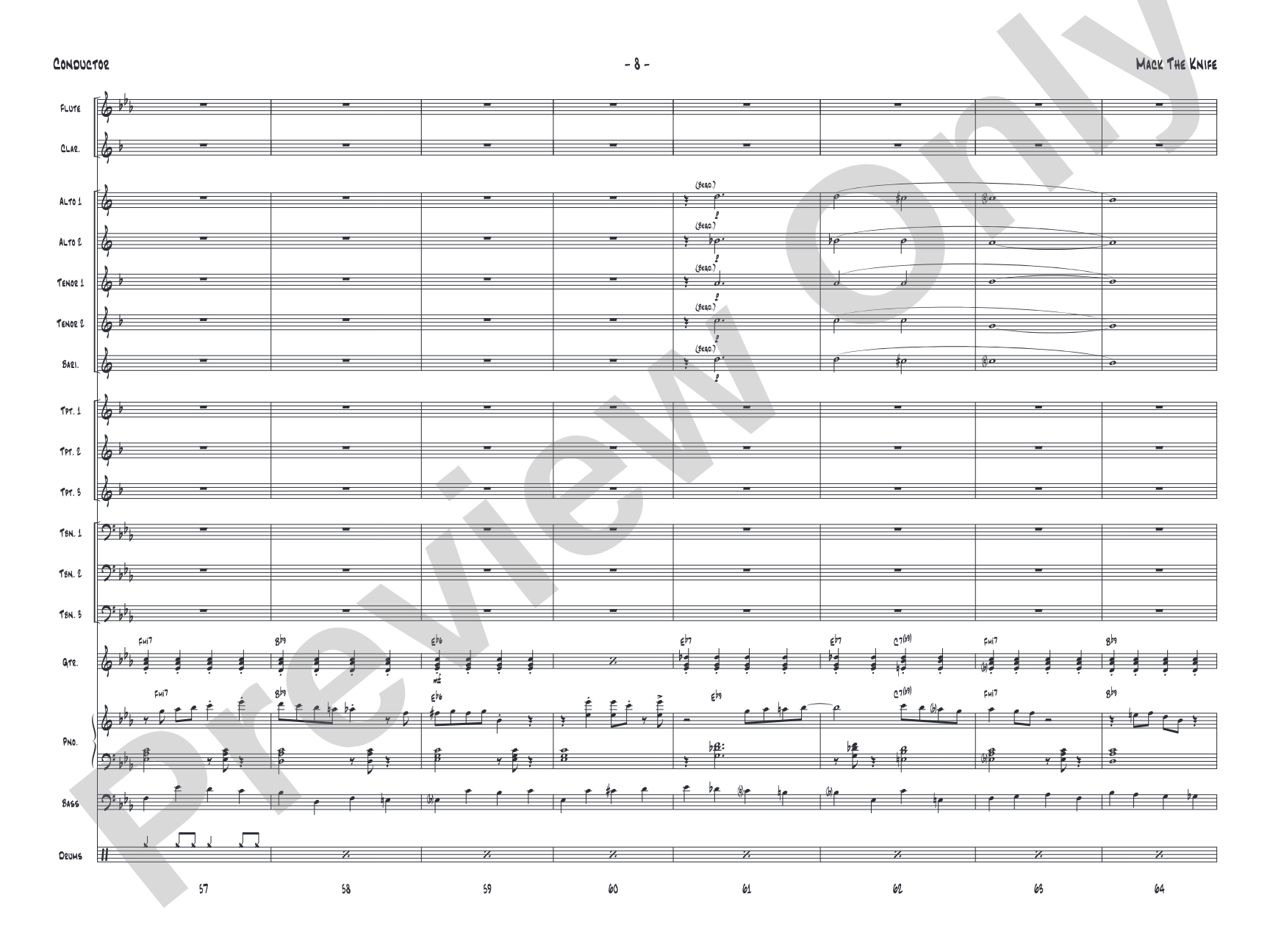 Mack the Knife: Jazz Ensemble Conductor Score & Parts