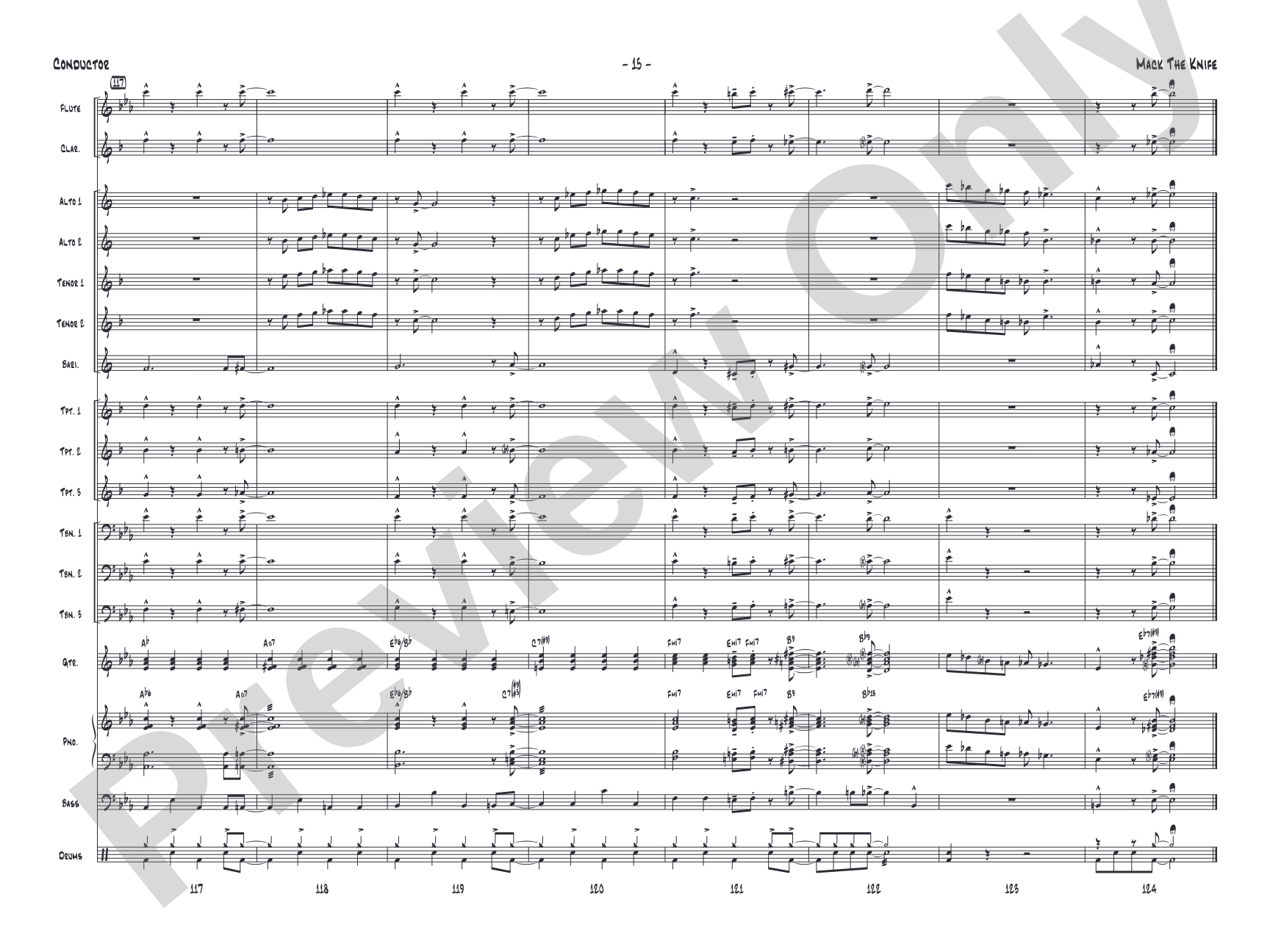 Mack the Knife: Jazz Ensemble Conductor Score & Parts