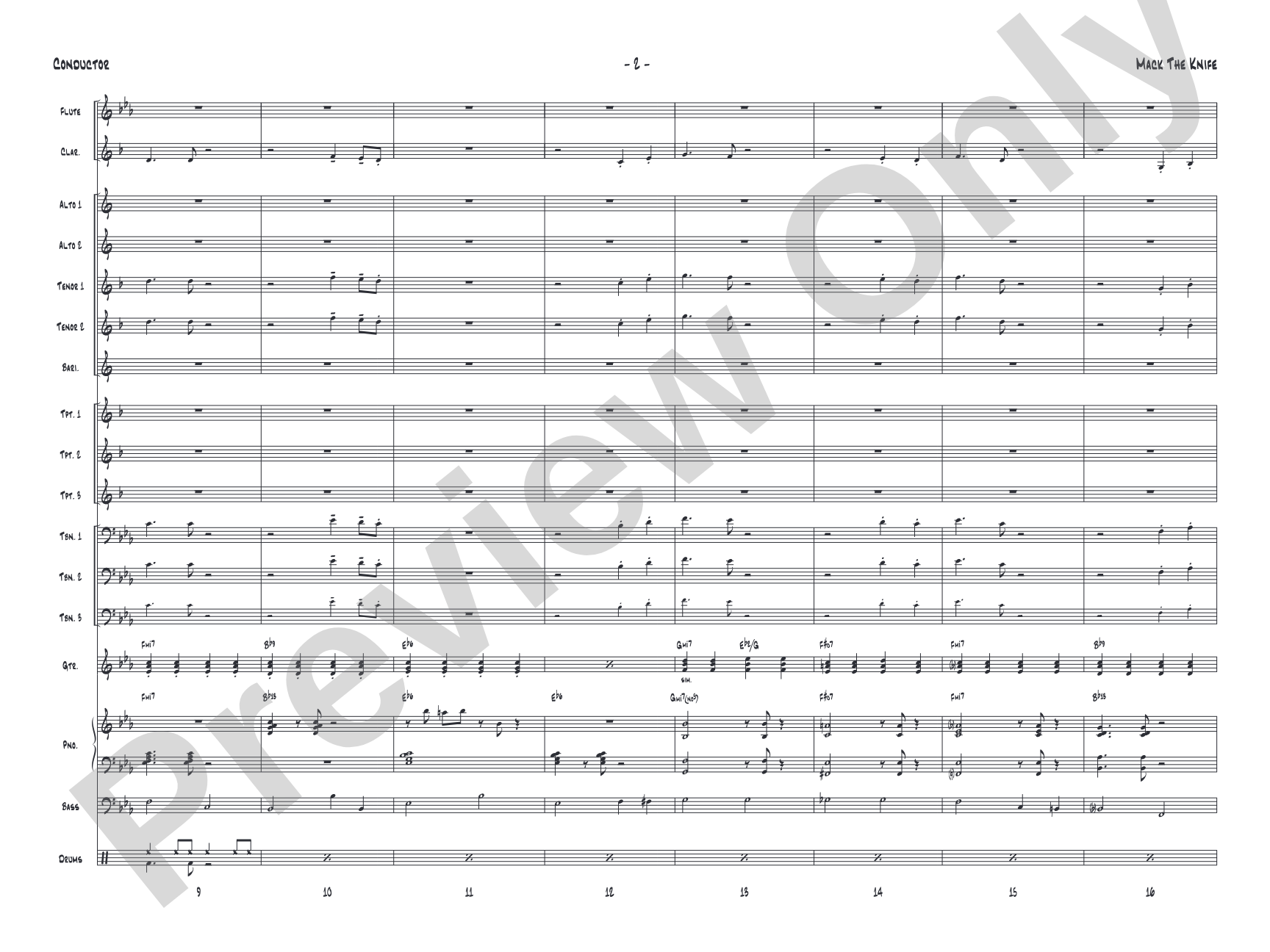 Mack the Knife: Jazz Ensemble Conductor Score & Parts