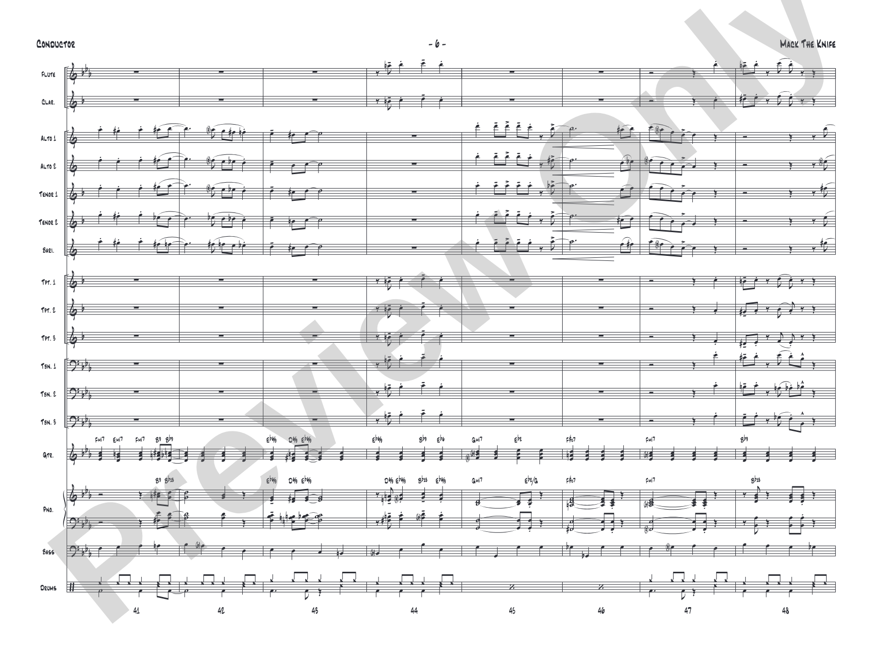 Mack the Knife: Jazz Ensemble Conductor Score & Parts