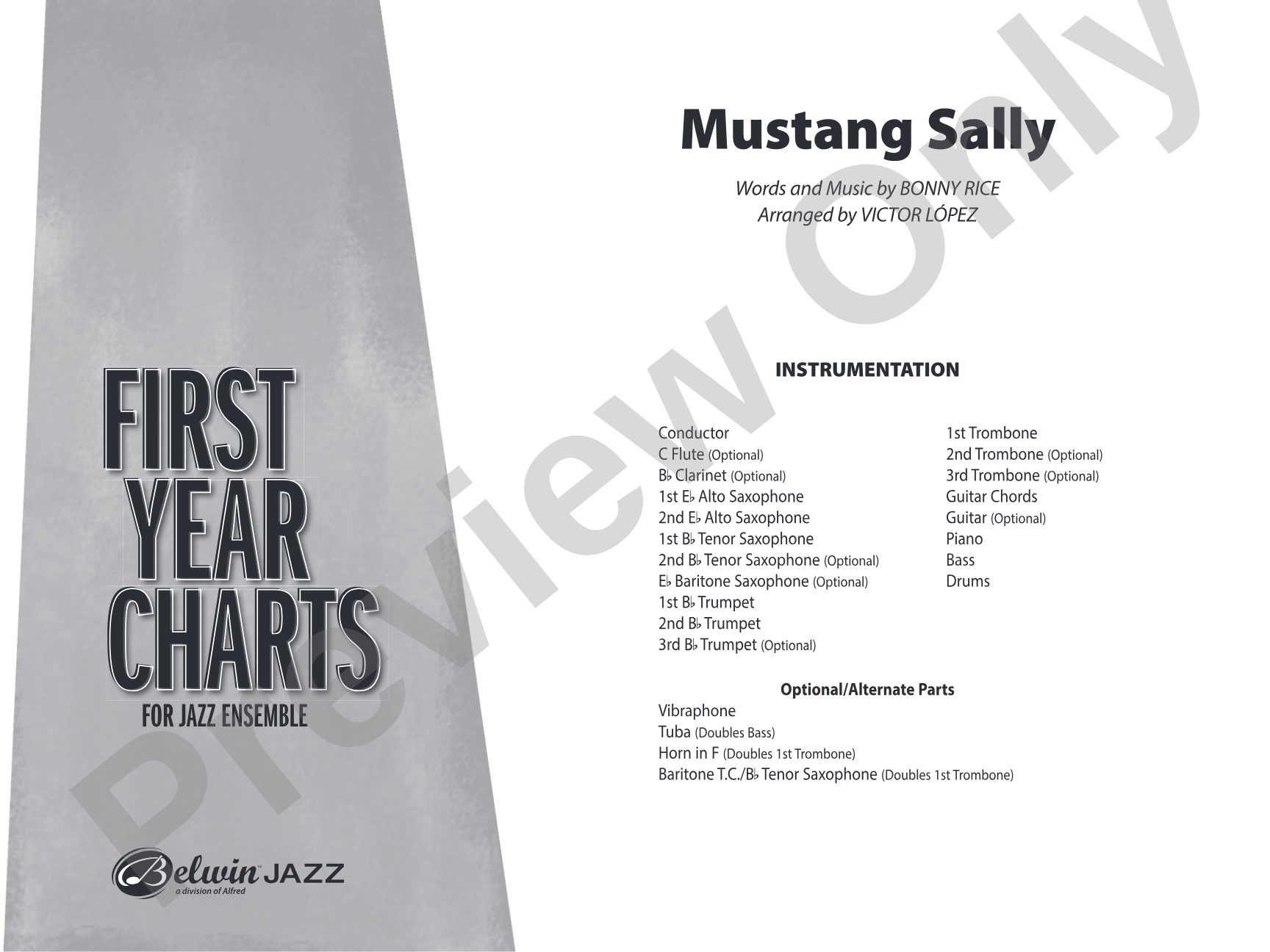 Mustang Sally: Jazz Ensemble Conductor Score & Parts