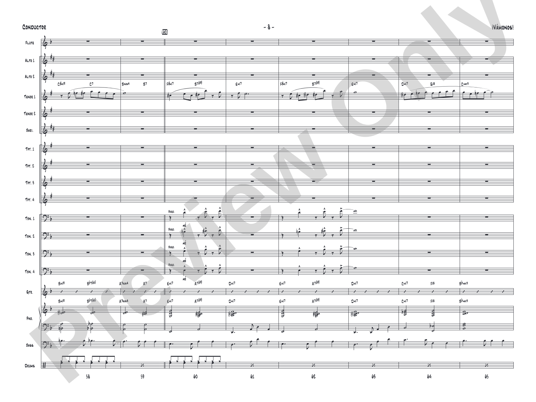¡Vámonos!: Jazz Ensemble Conductor Score & Parts