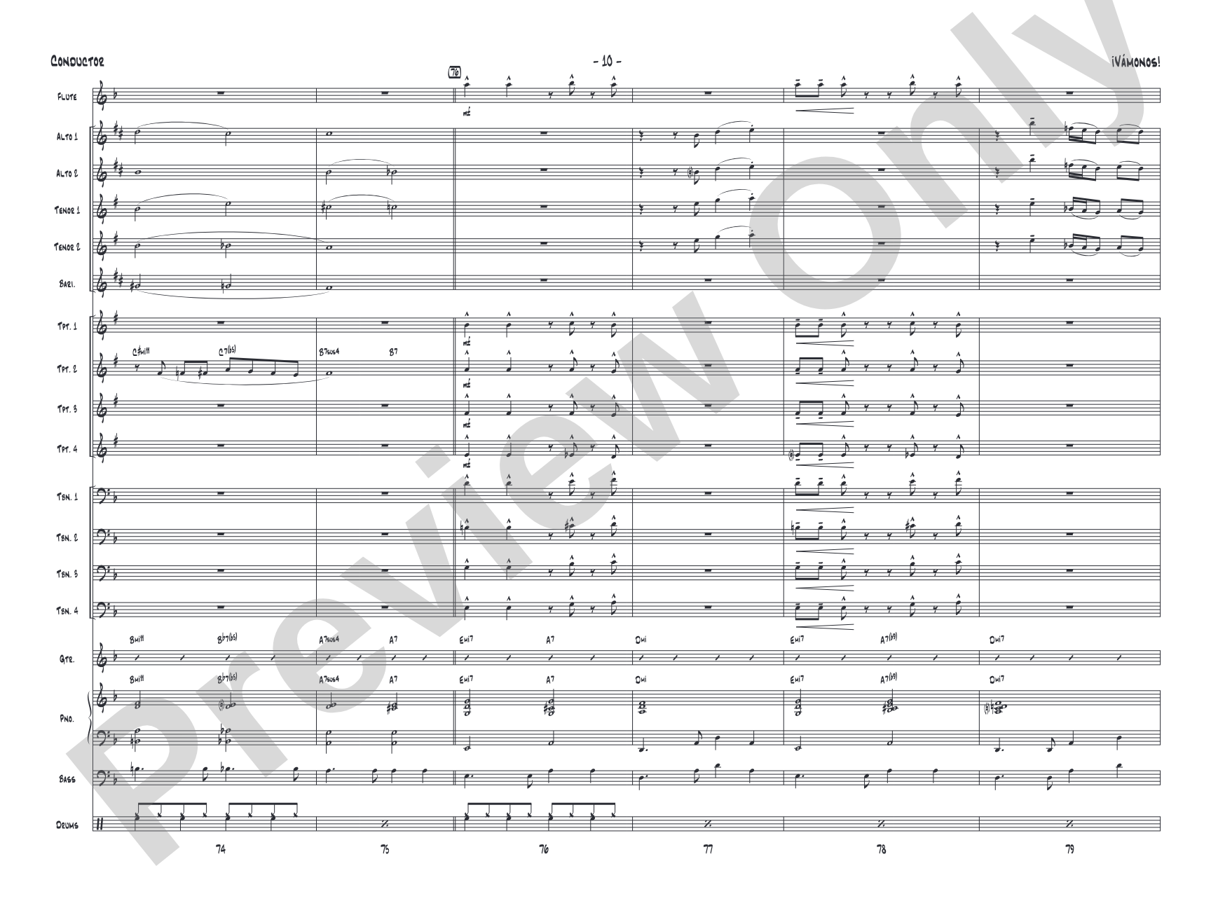 ¡Vámonos!: Jazz Ensemble Conductor Score & Parts