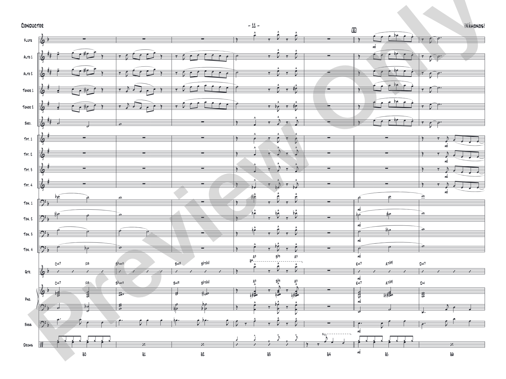 ¡Vámonos!: Jazz Ensemble Conductor Score & Parts