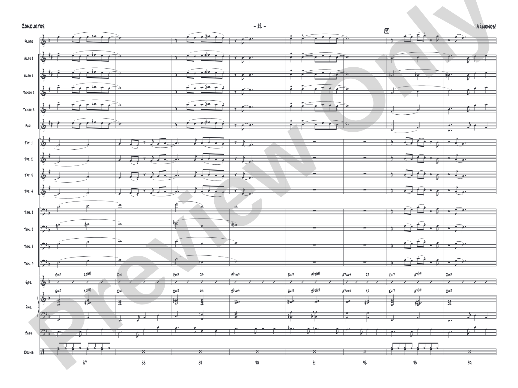 ¡Vámonos!: Jazz Ensemble Conductor Score & Parts