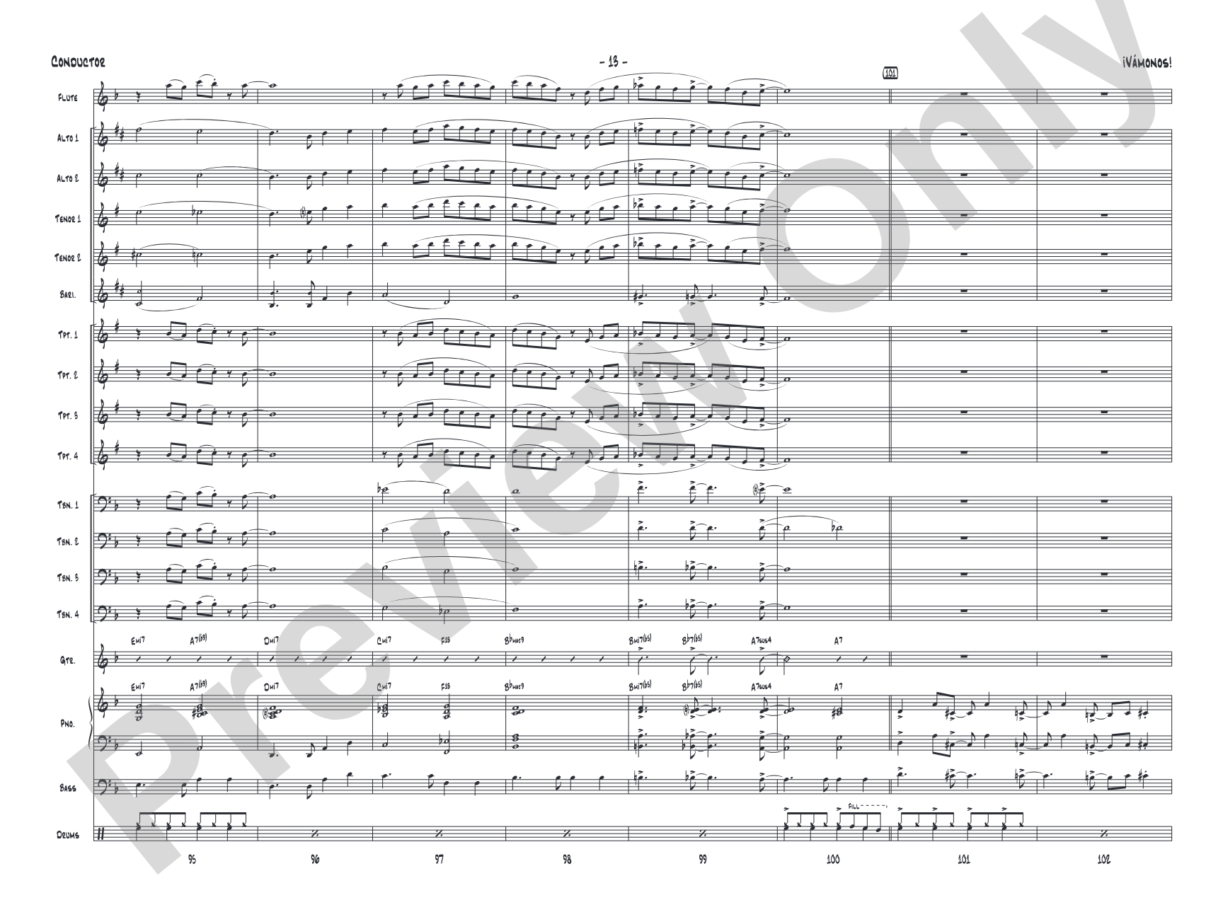 ¡Vámonos!: Jazz Ensemble Conductor Score & Parts