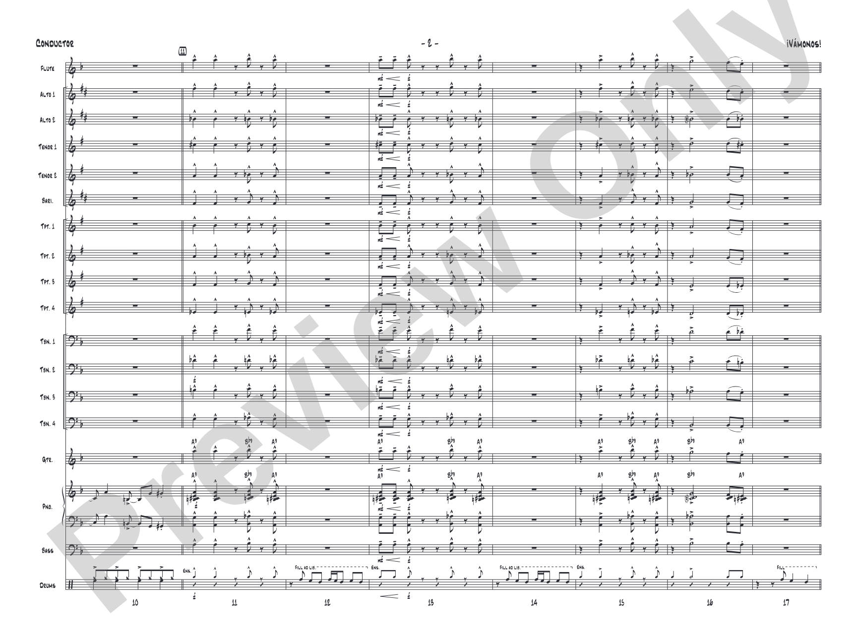 ¡Vámonos!: Jazz Ensemble Conductor Score & Parts