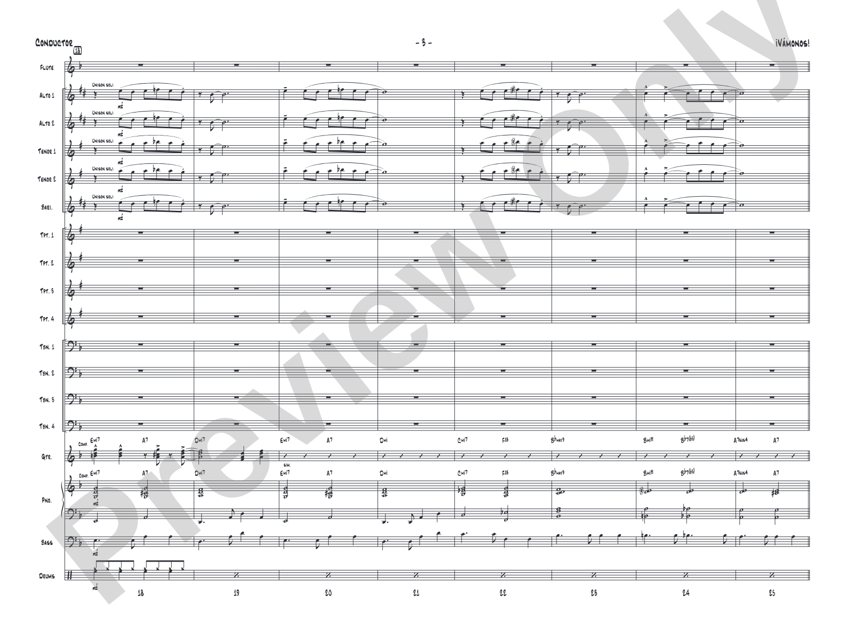 ¡Vámonos!: Jazz Ensemble Conductor Score & Parts