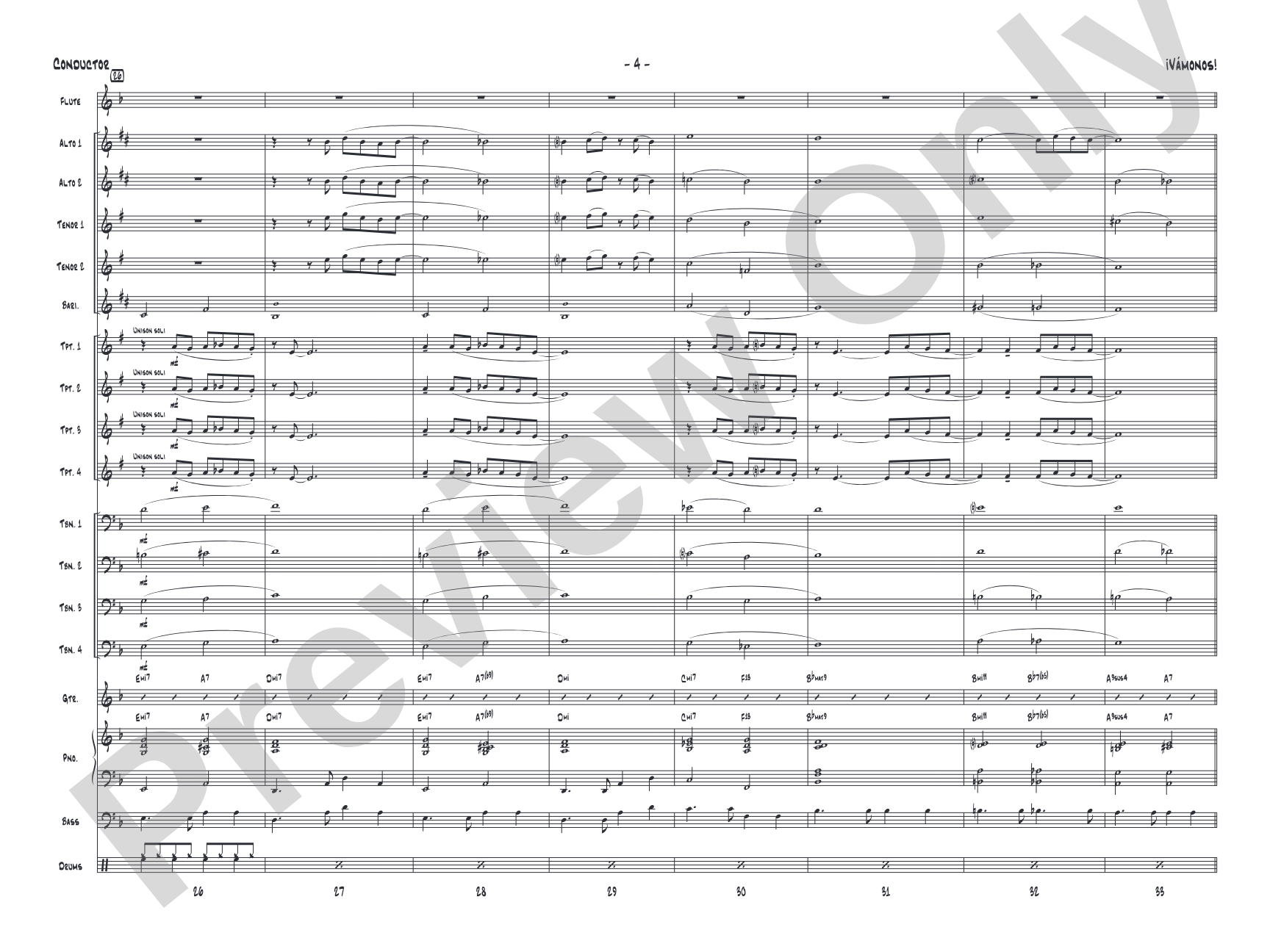 ¡Vámonos!: Jazz Ensemble Conductor Score & Parts