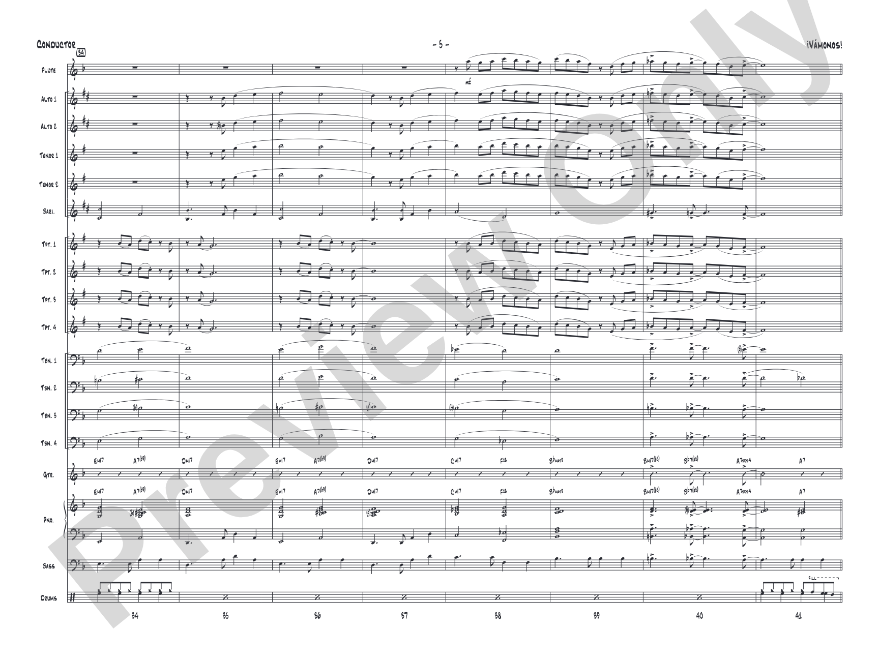 ¡Vámonos!: Jazz Ensemble Conductor Score & Parts