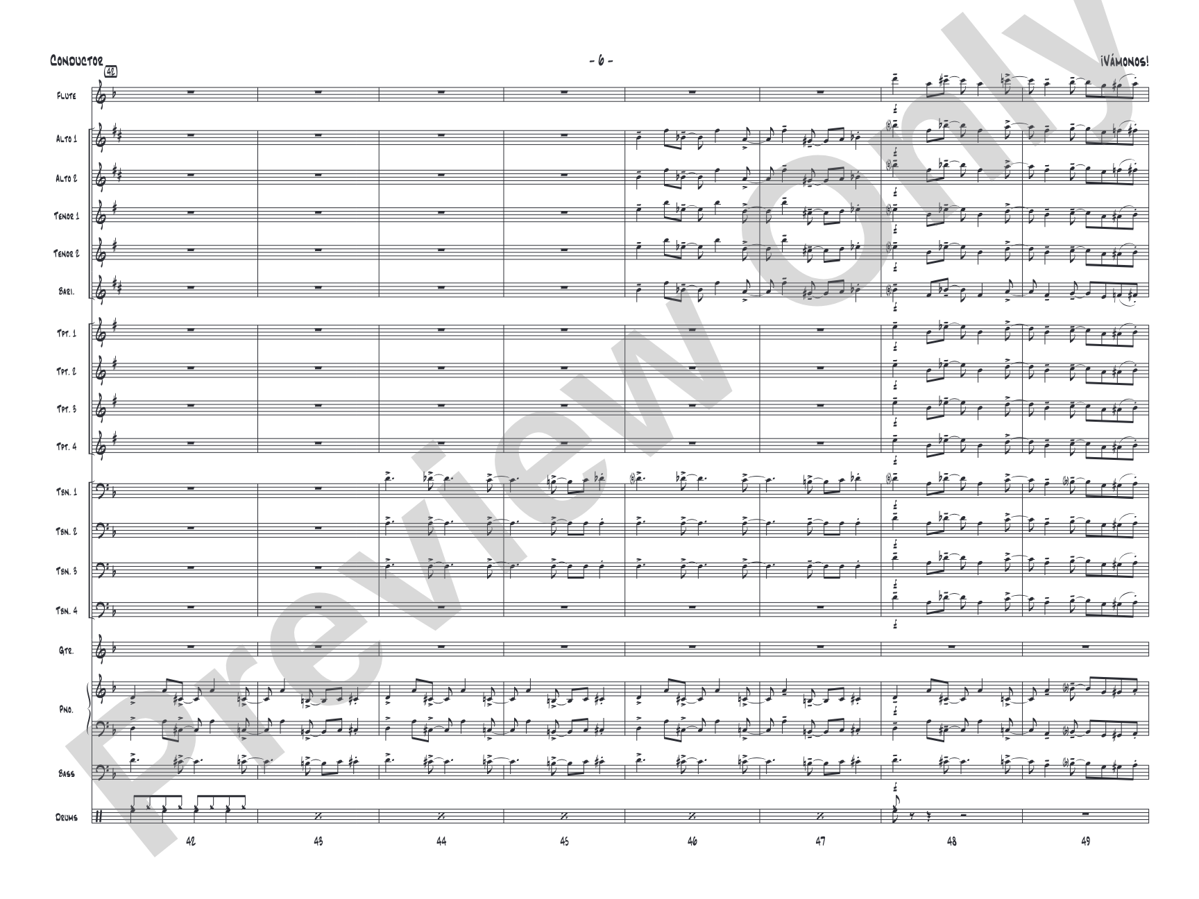 ¡Vámonos!: Jazz Ensemble Conductor Score & Parts