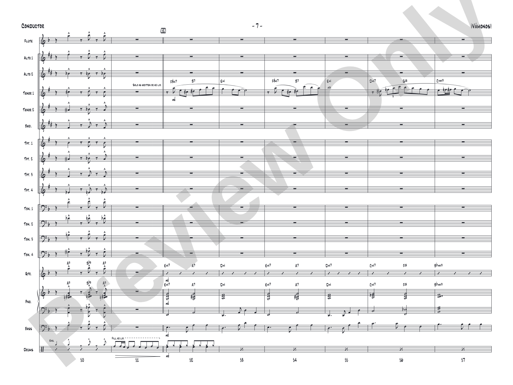¡Vámonos!: Jazz Ensemble Conductor Score & Parts