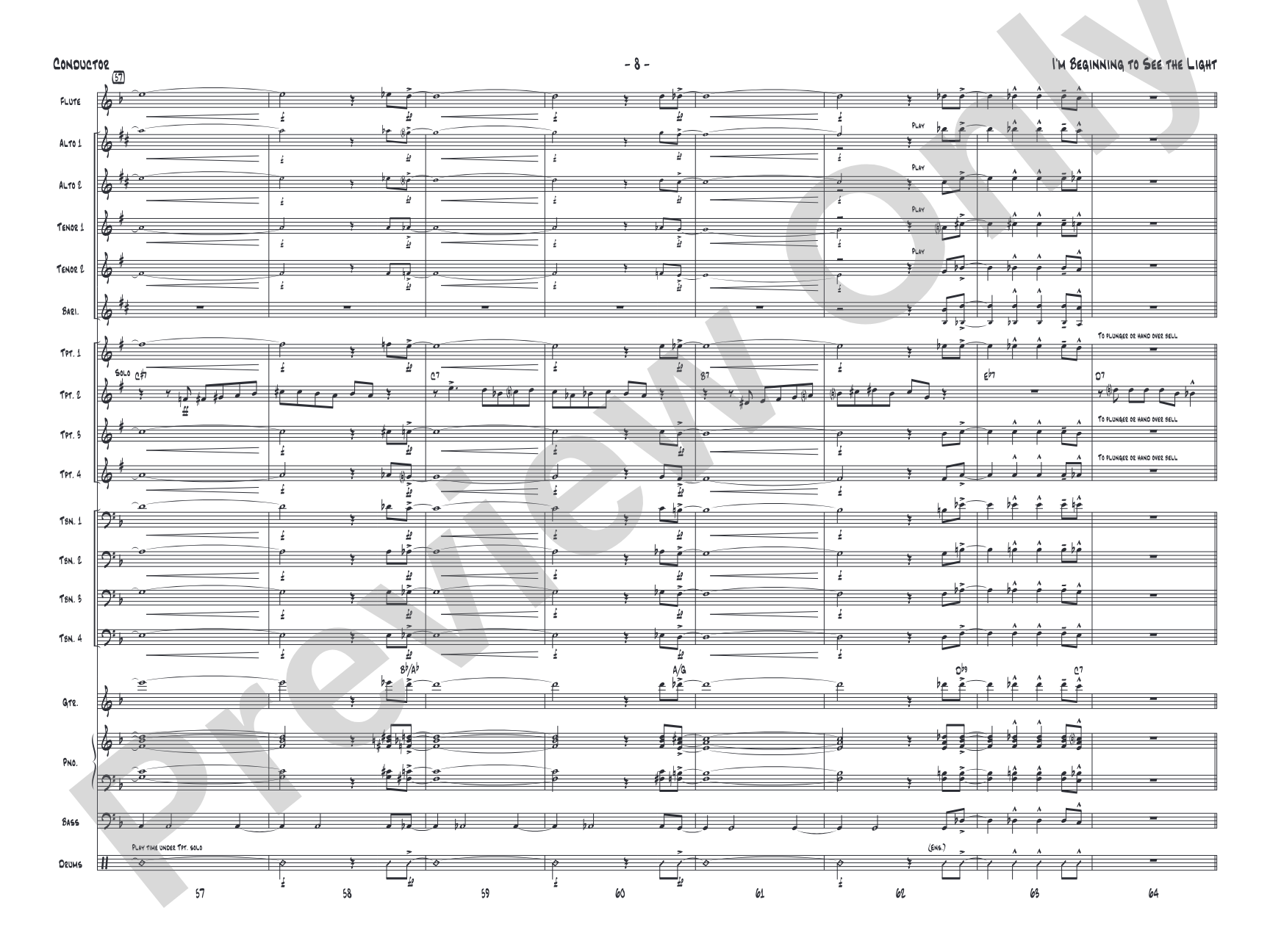 I'm Beginning to See the Light: Jazz Ensemble Conductor Score & Parts