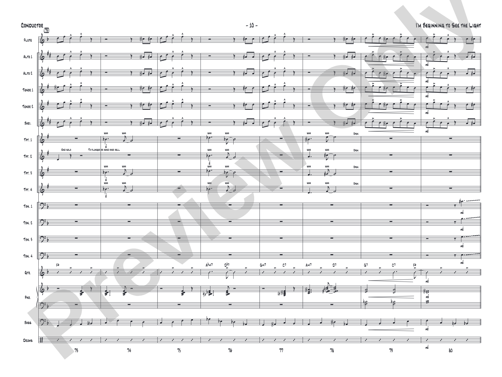 I'm Beginning to See the Light: Jazz Ensemble Conductor Score & Parts