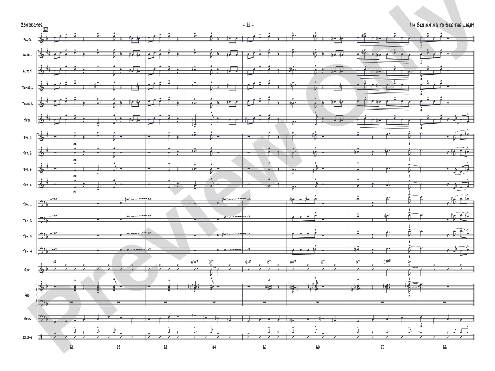 I'm Beginning to See the Light: Jazz Ensemble Conductor Score & Parts