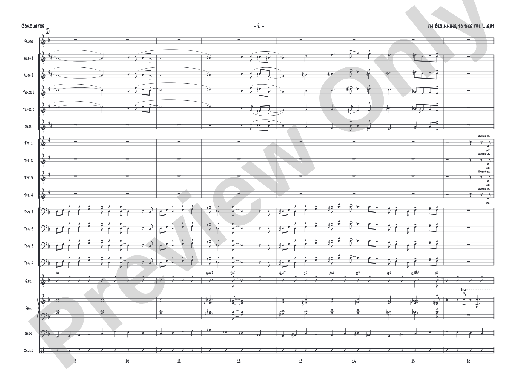 I'm Beginning to See the Light: Jazz Ensemble Conductor Score & Parts