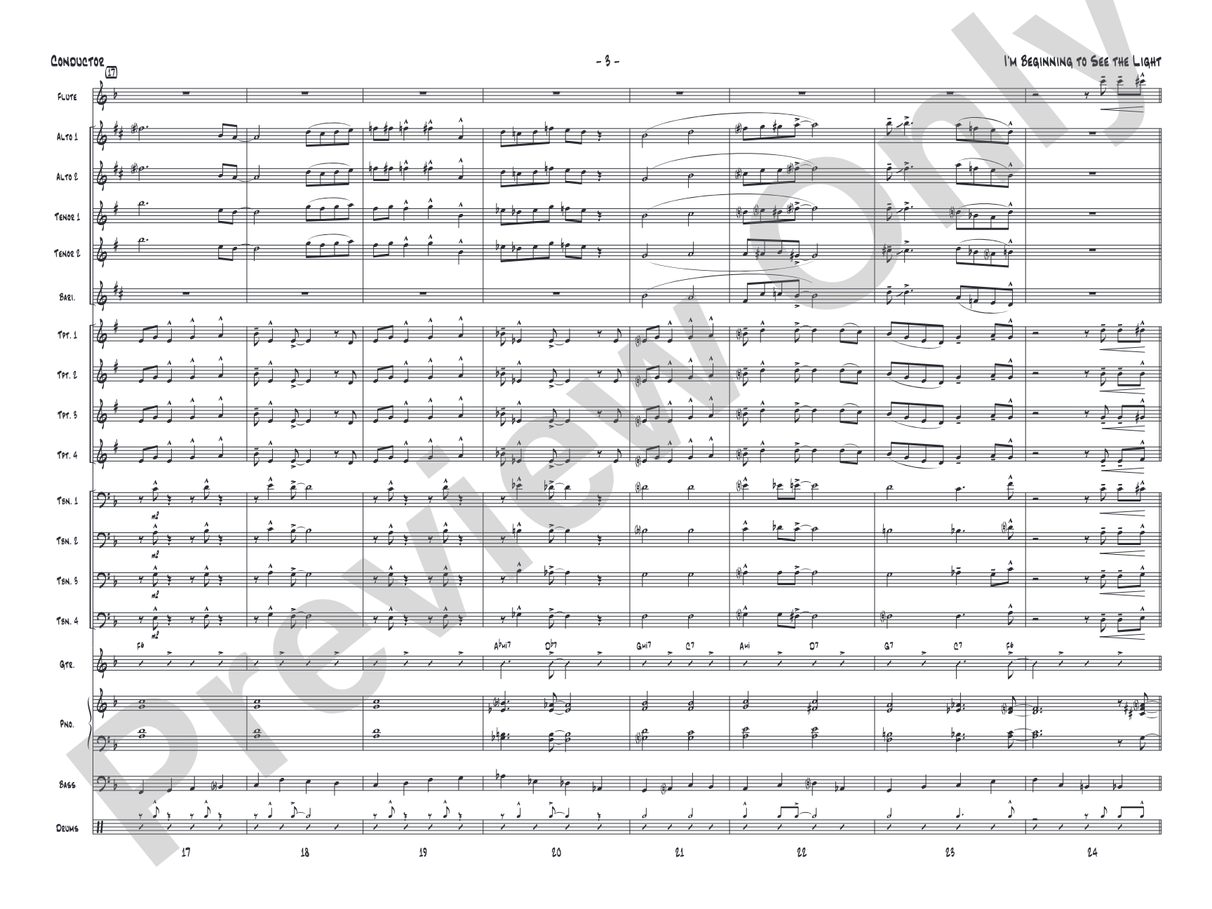 I'm Beginning to See the Light: Jazz Ensemble Conductor Score & Parts