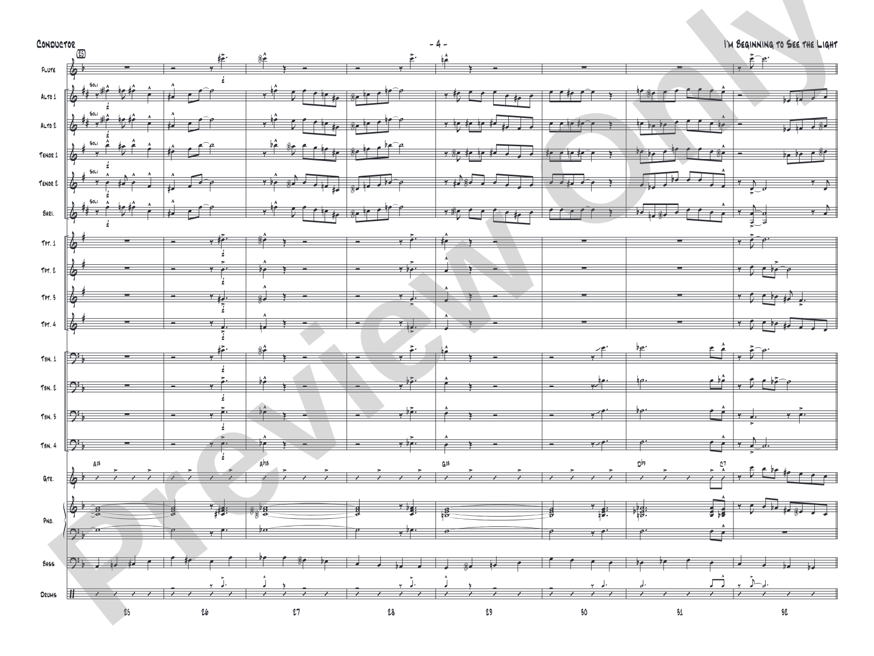 I'm Beginning to See the Light: Jazz Ensemble Conductor Score & Parts
