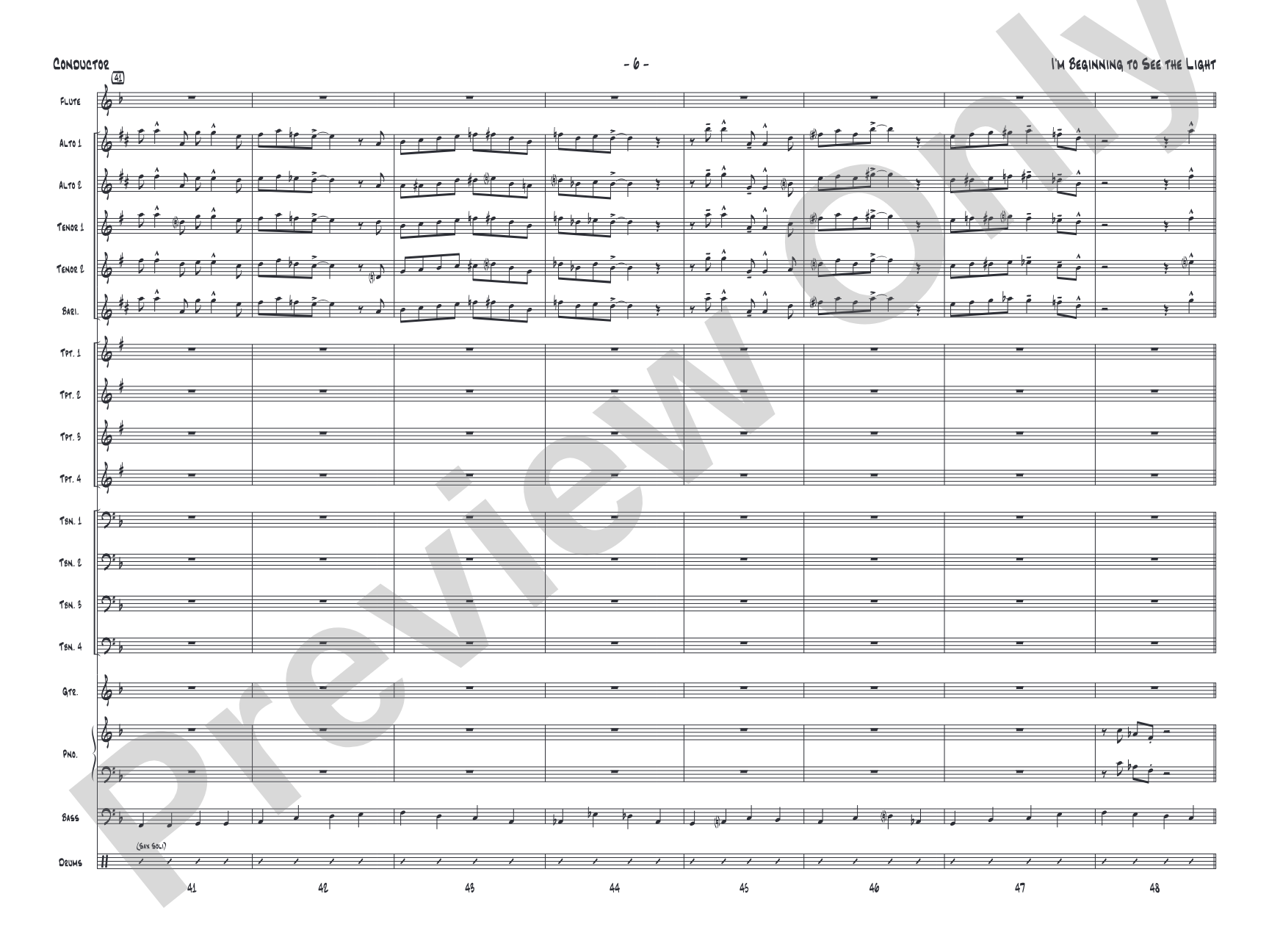 I'm Beginning to See the Light: Jazz Ensemble Conductor Score & Parts