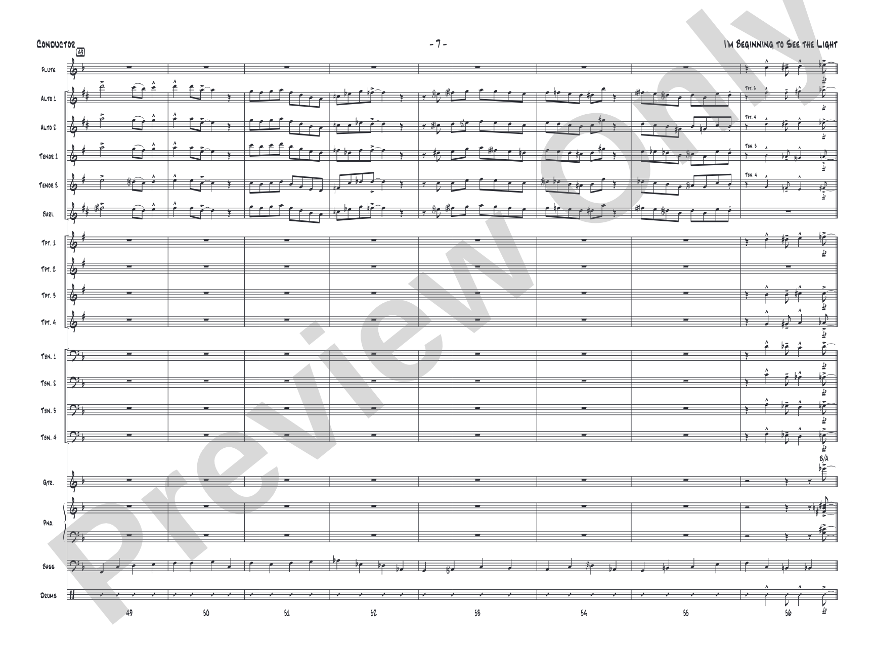 I'm Beginning to See the Light: Jazz Ensemble Conductor Score & Parts