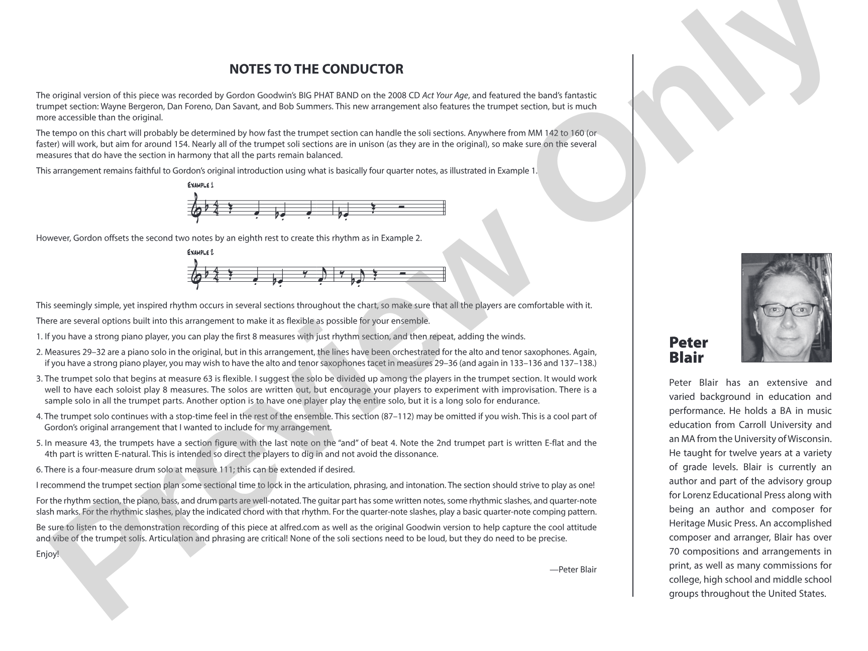 Backrow Politics: Jazz Ensemble Conductor Score & Parts